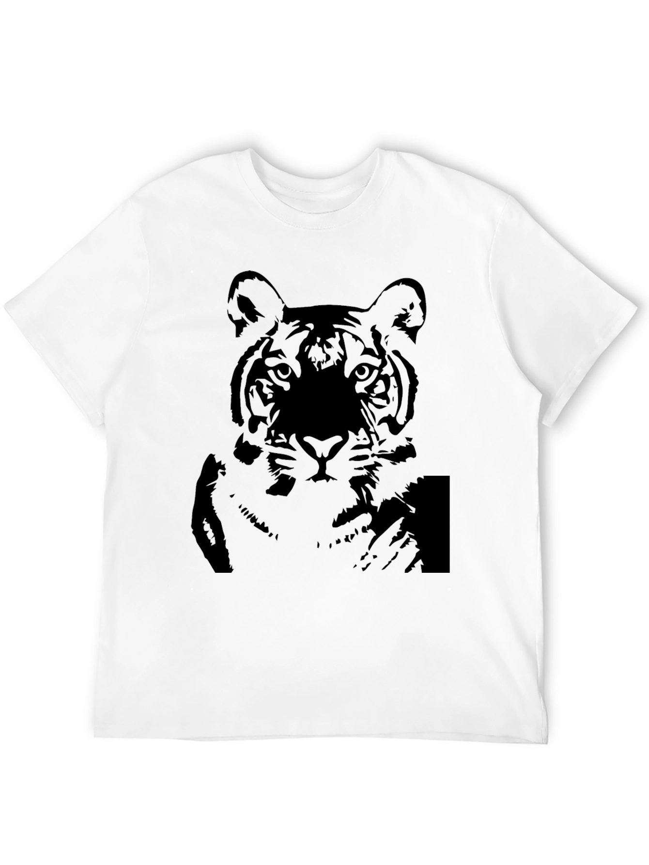 Tiger Graphic Print Black T-Shirt