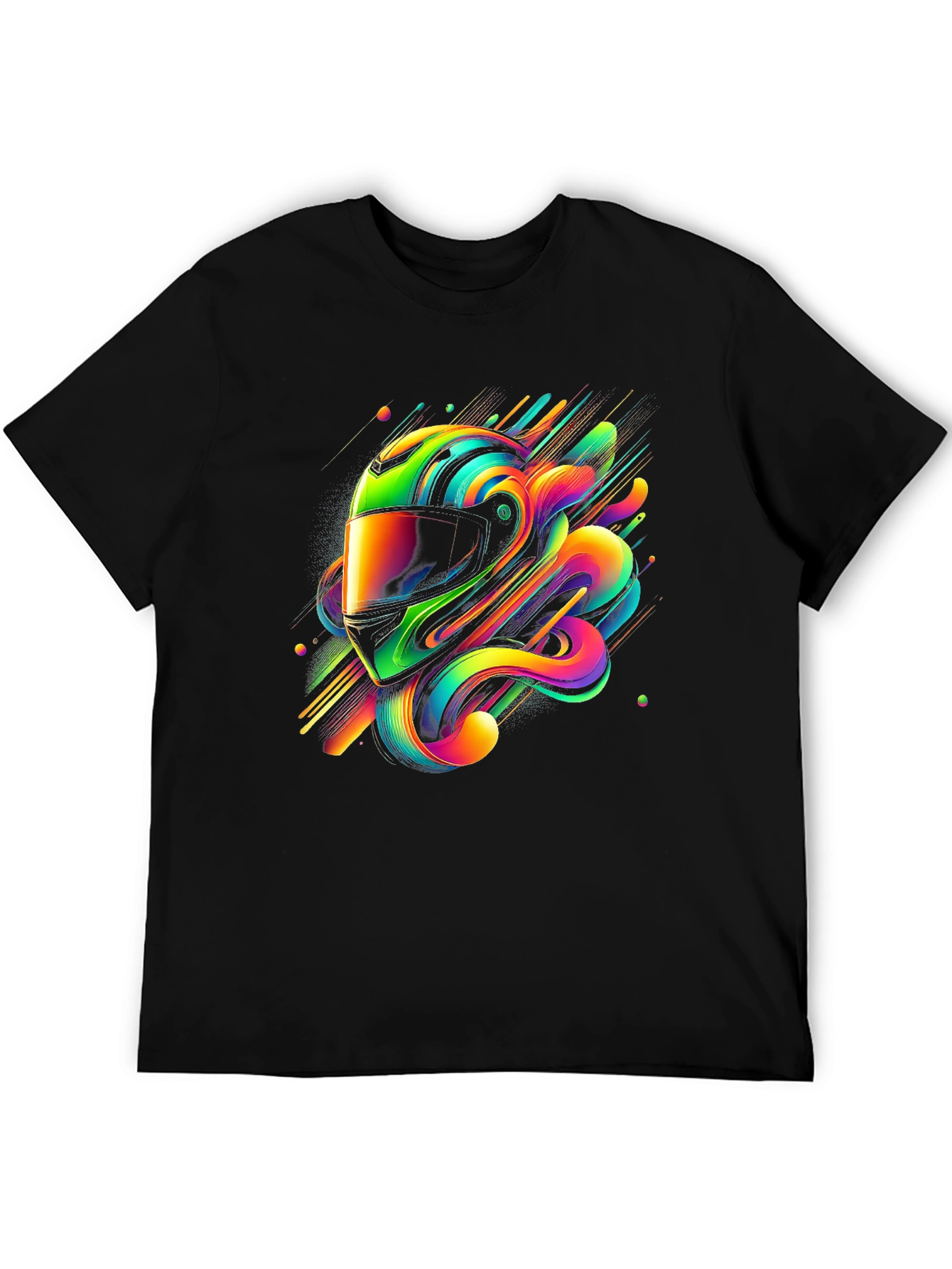 Vibrant Helmet Rider Graphic T-Shirt - Black