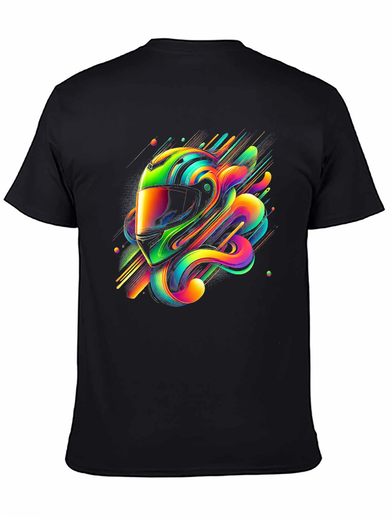 Vibrant Helmet Rider Graphic T-Shirt - Black