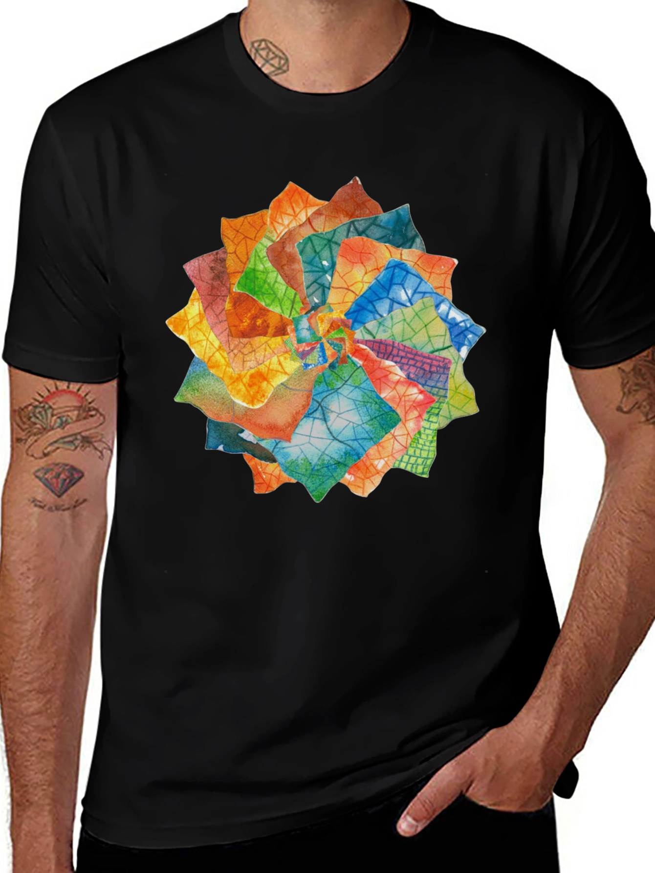 Abstract Floral T-Shirt - Artistic Design