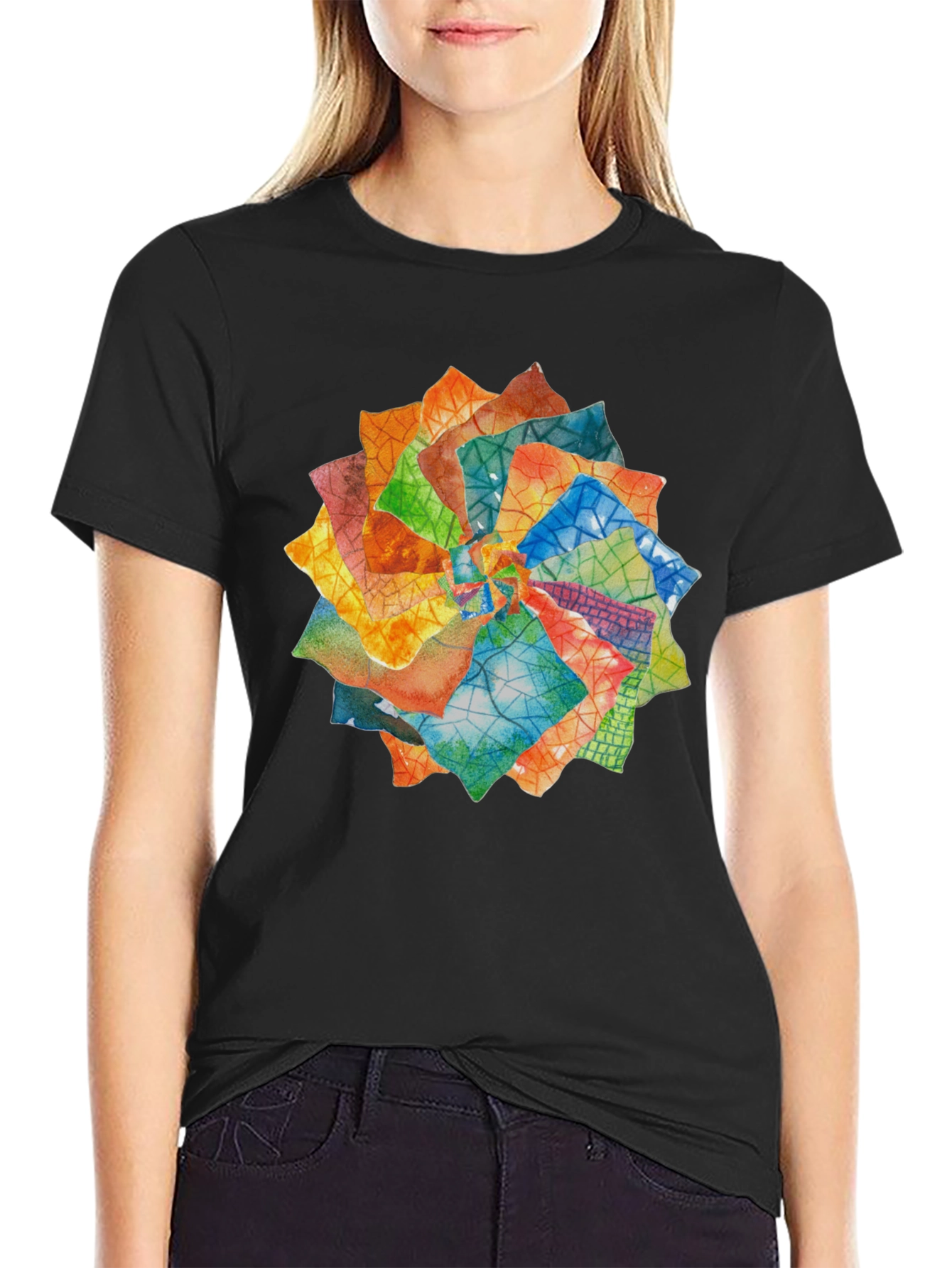 Abstract Floral T-Shirt - Artistic Design
