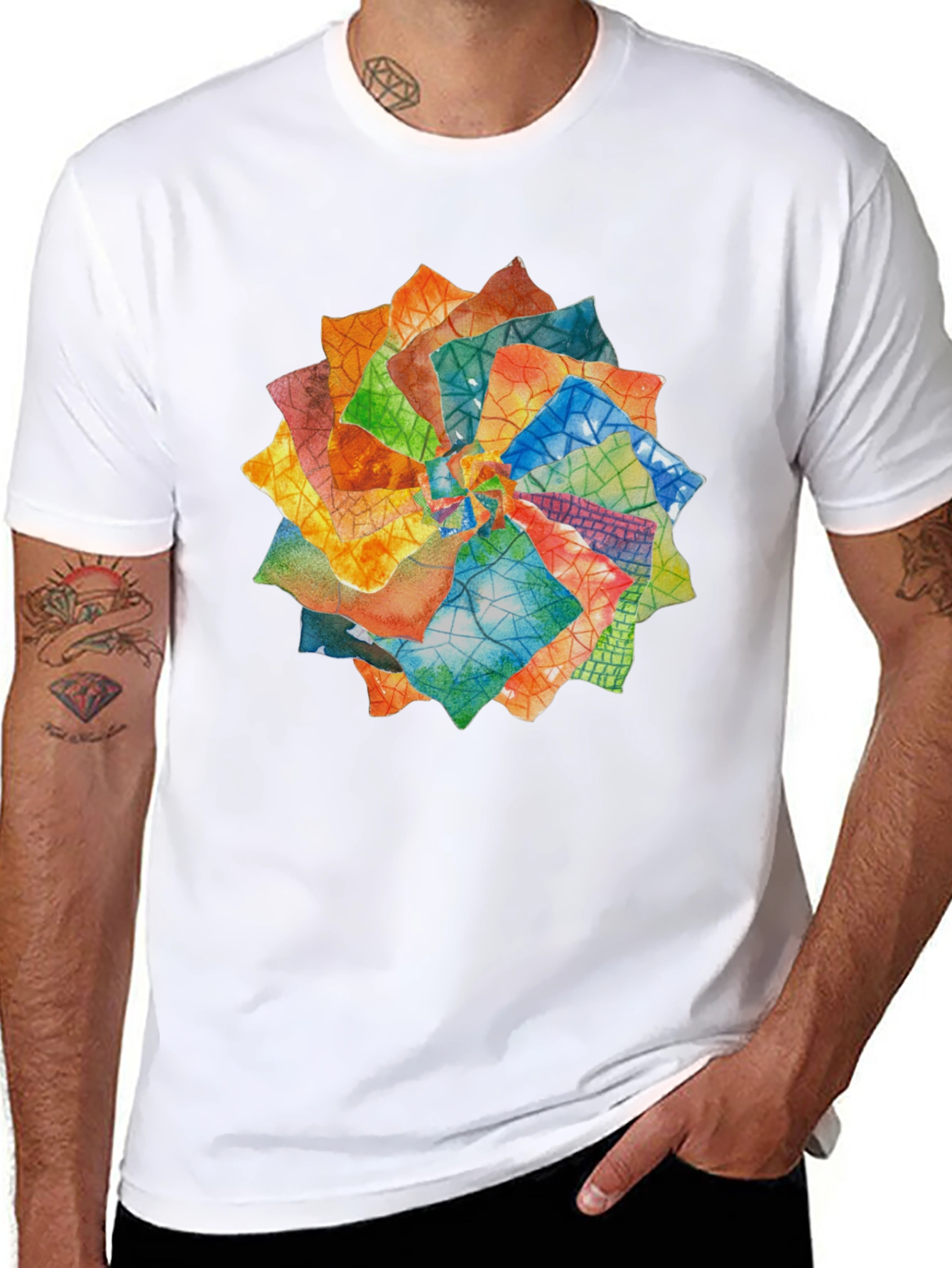 Abstract Floral T-Shirt - Artistic Design