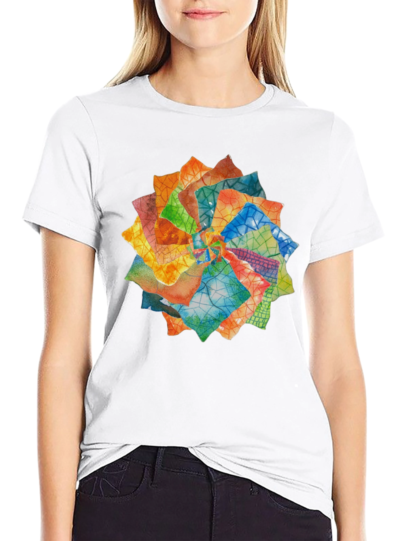 Abstract Floral T-Shirt - Artistic Design
