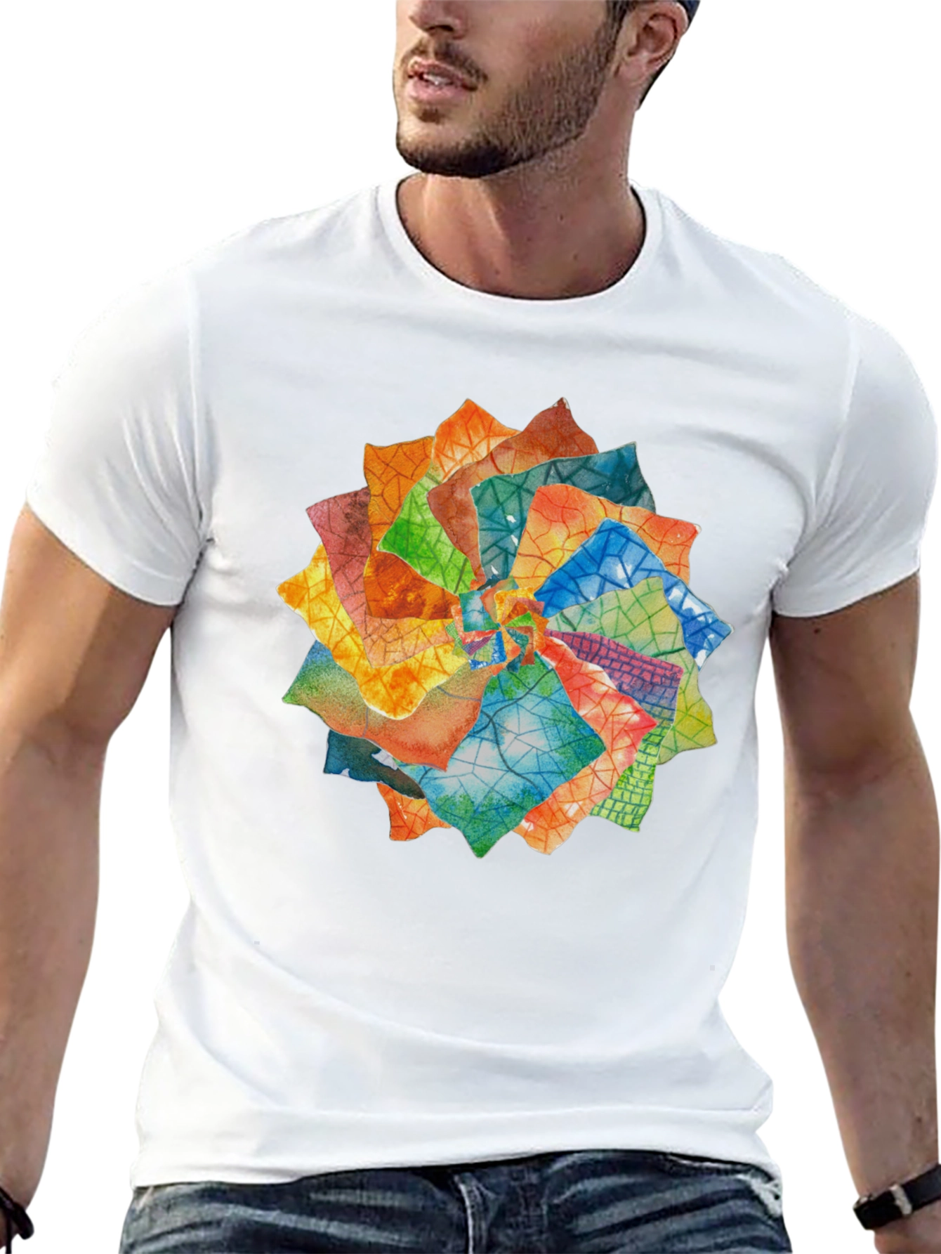 Abstract Floral T-Shirt - Artistic Design