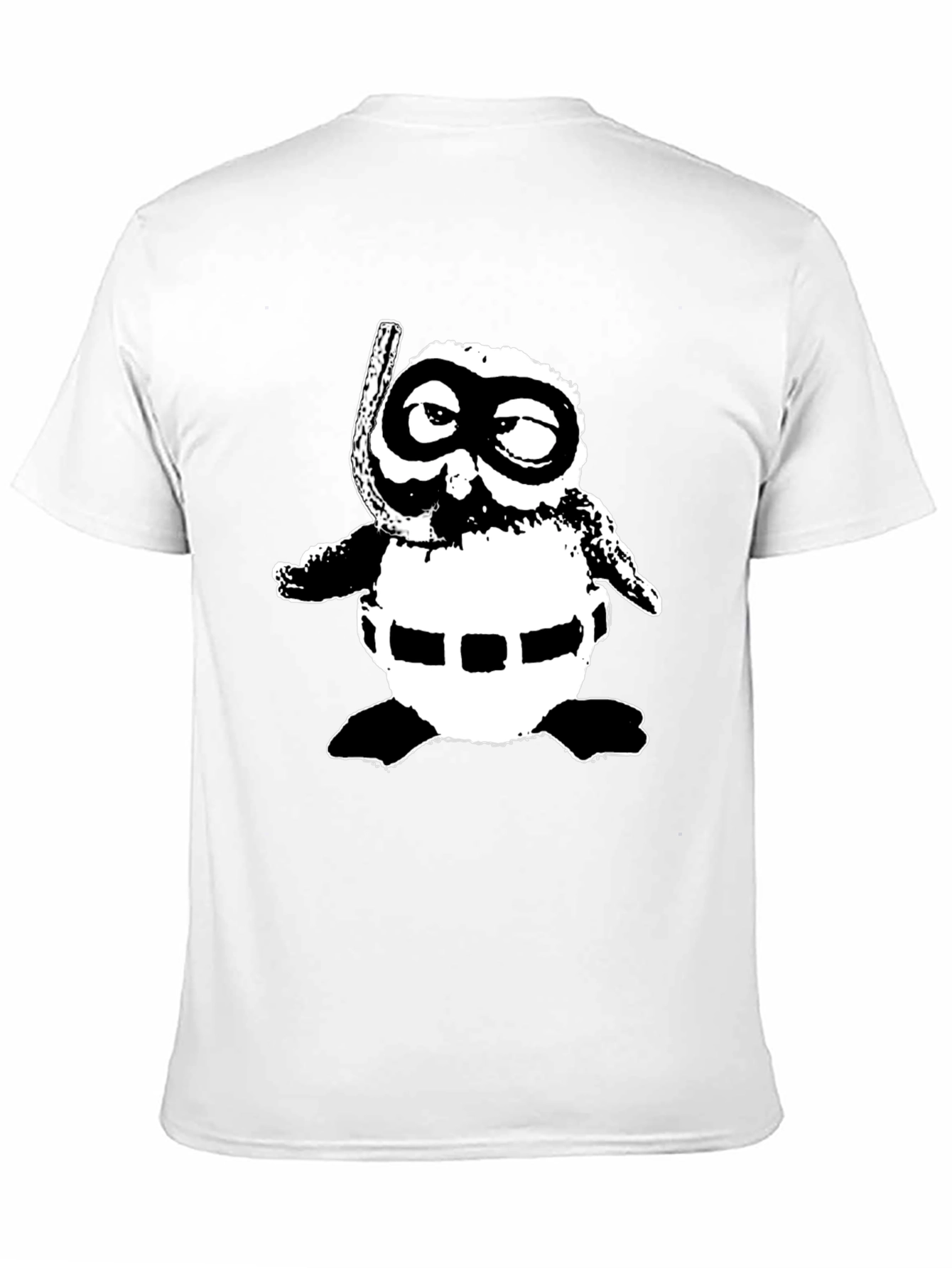 Retro Cartoon Snorkeler Black T-Shirt