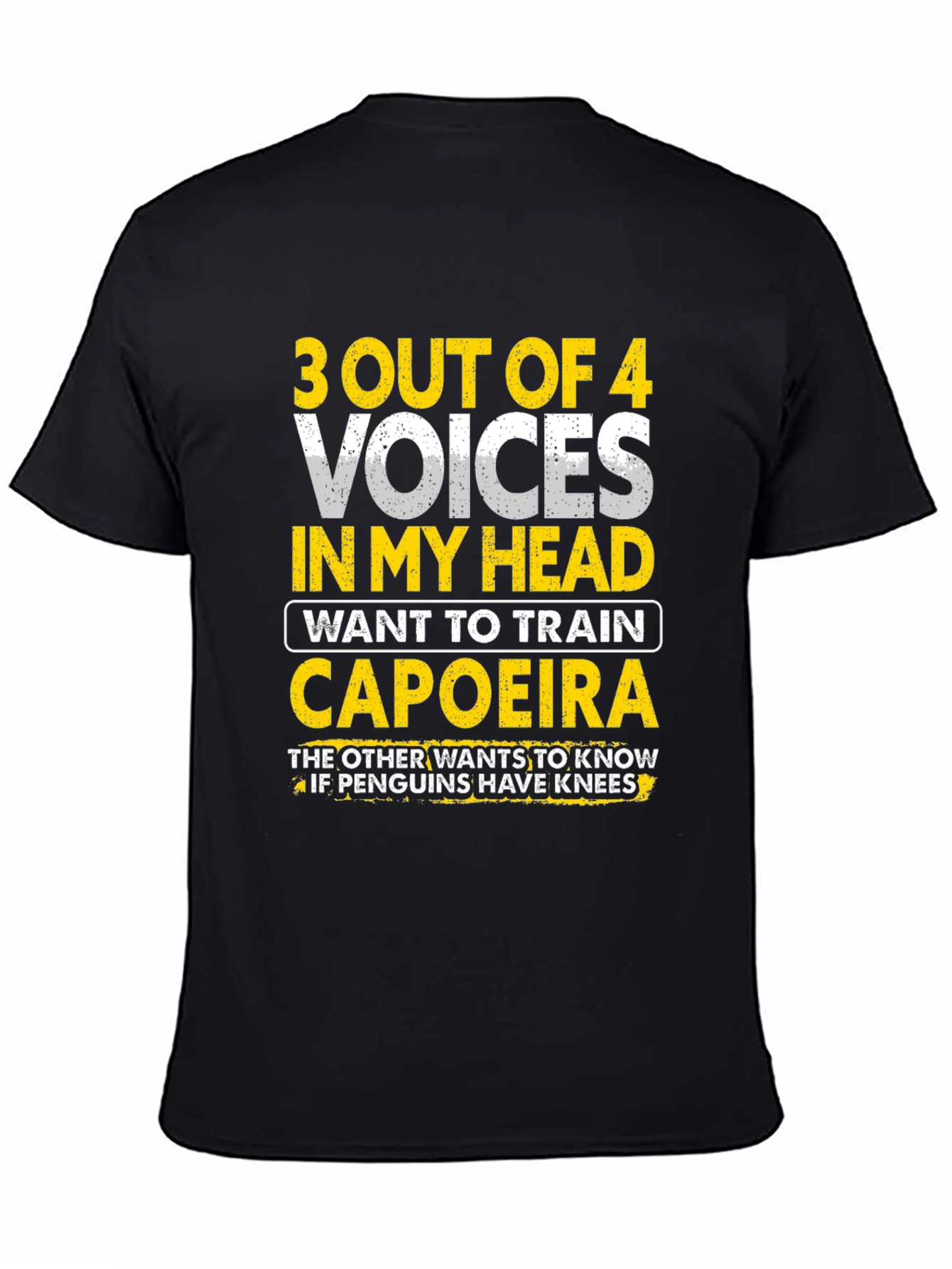 Capoeira & Penguin Knee T-Shirt: Funny Crazy Voices Tee