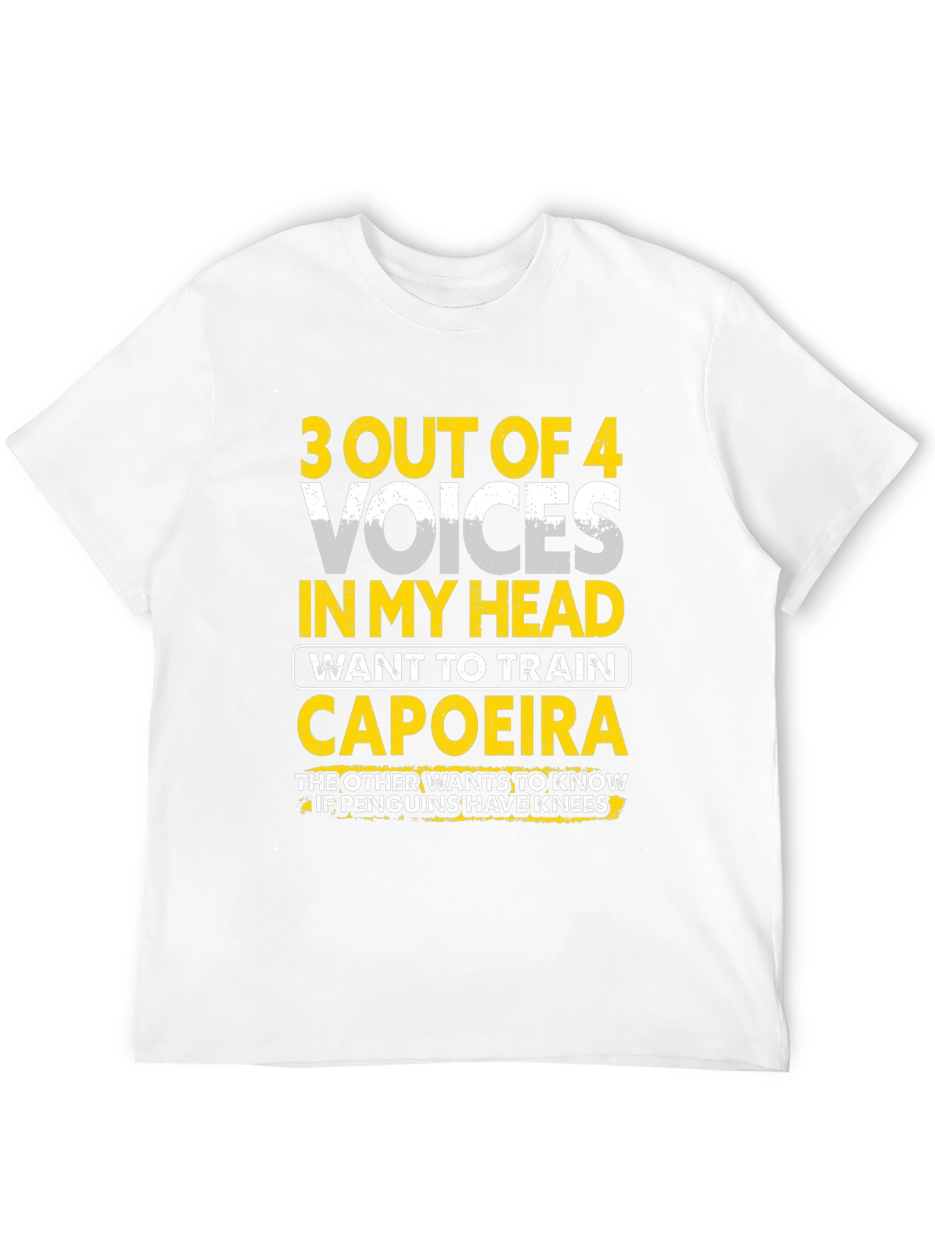 Capoeira & Penguin Knee T-Shirt: Funny Crazy Voices Tee
