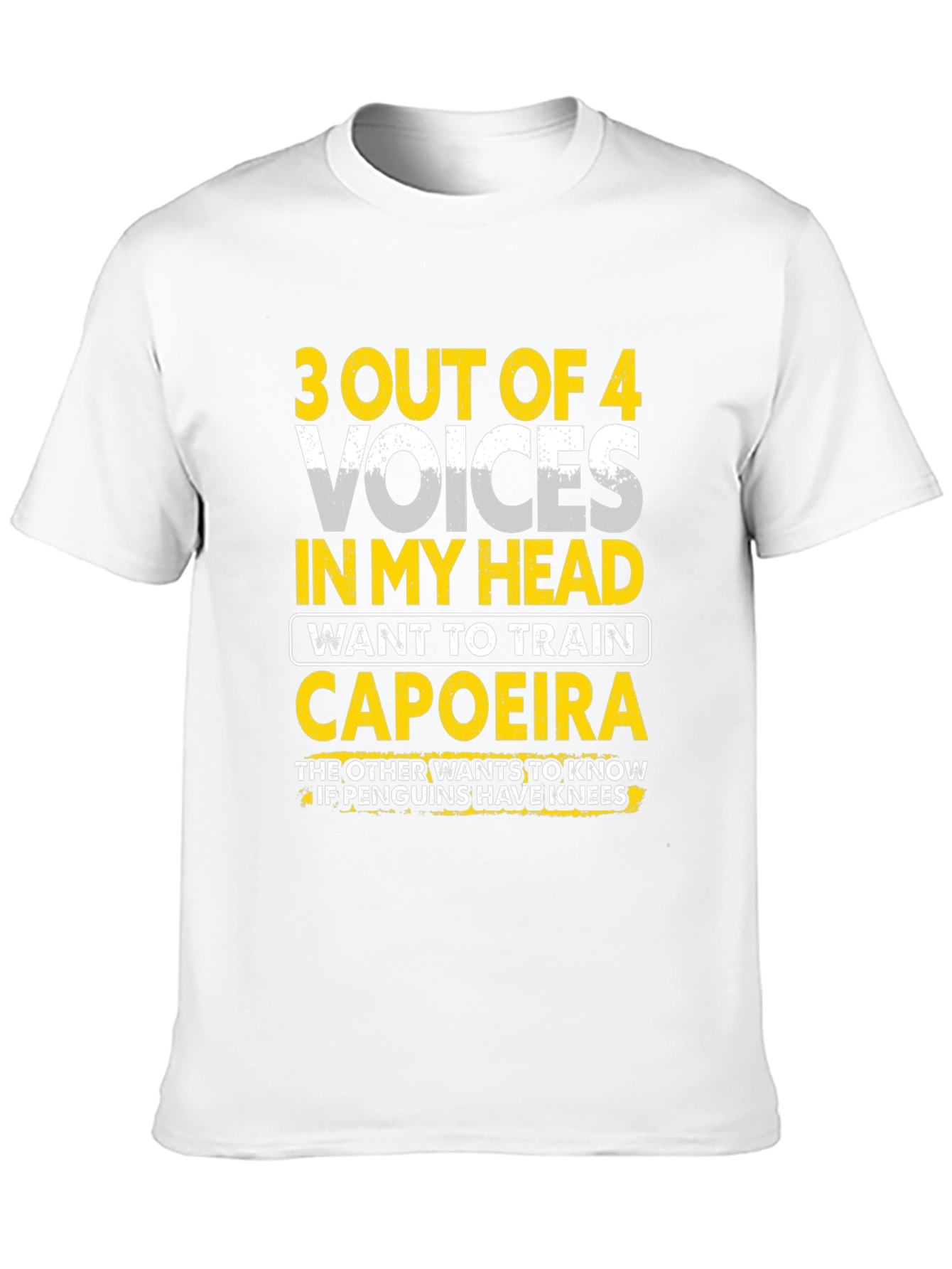 Capoeira & Penguin Knee T-Shirt: Funny Crazy Voices Tee