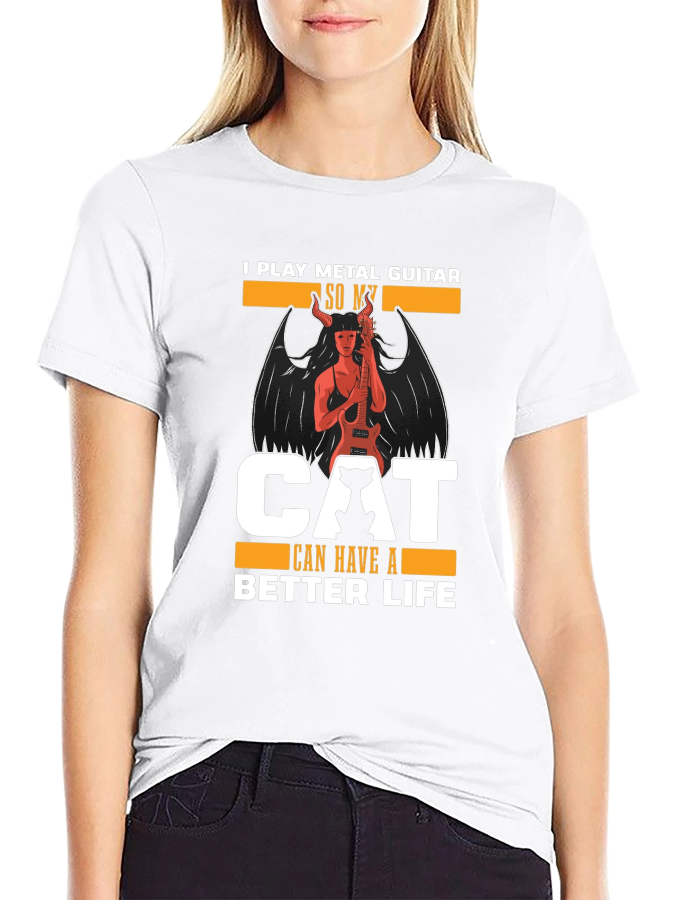 Metal Guitar Cat Lover T-Shirt