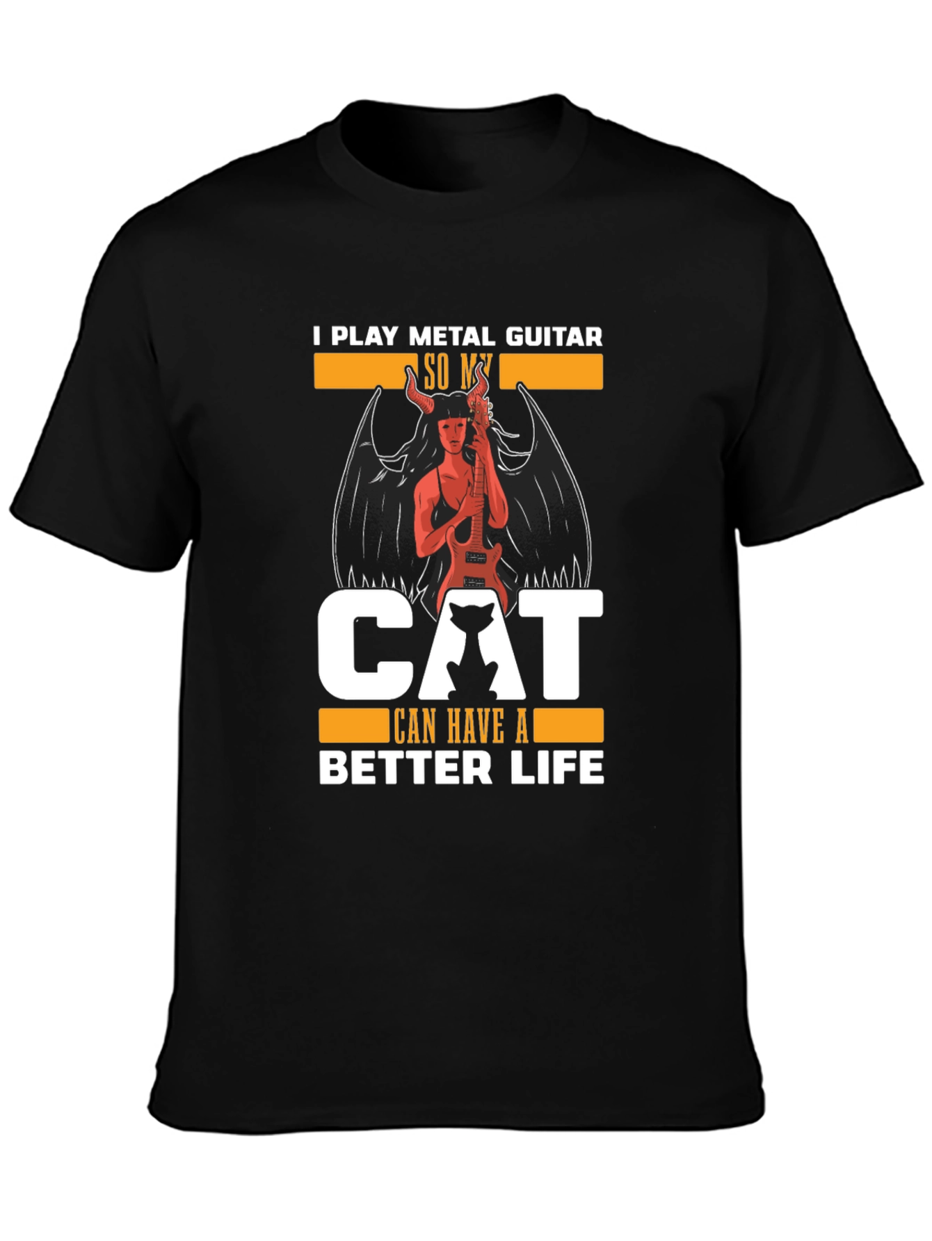 Metal Guitar Cat Lover T-Shirt