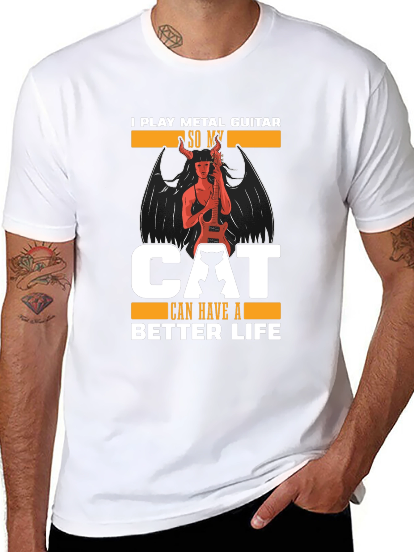 Metal Guitar Cat Lover T-Shirt