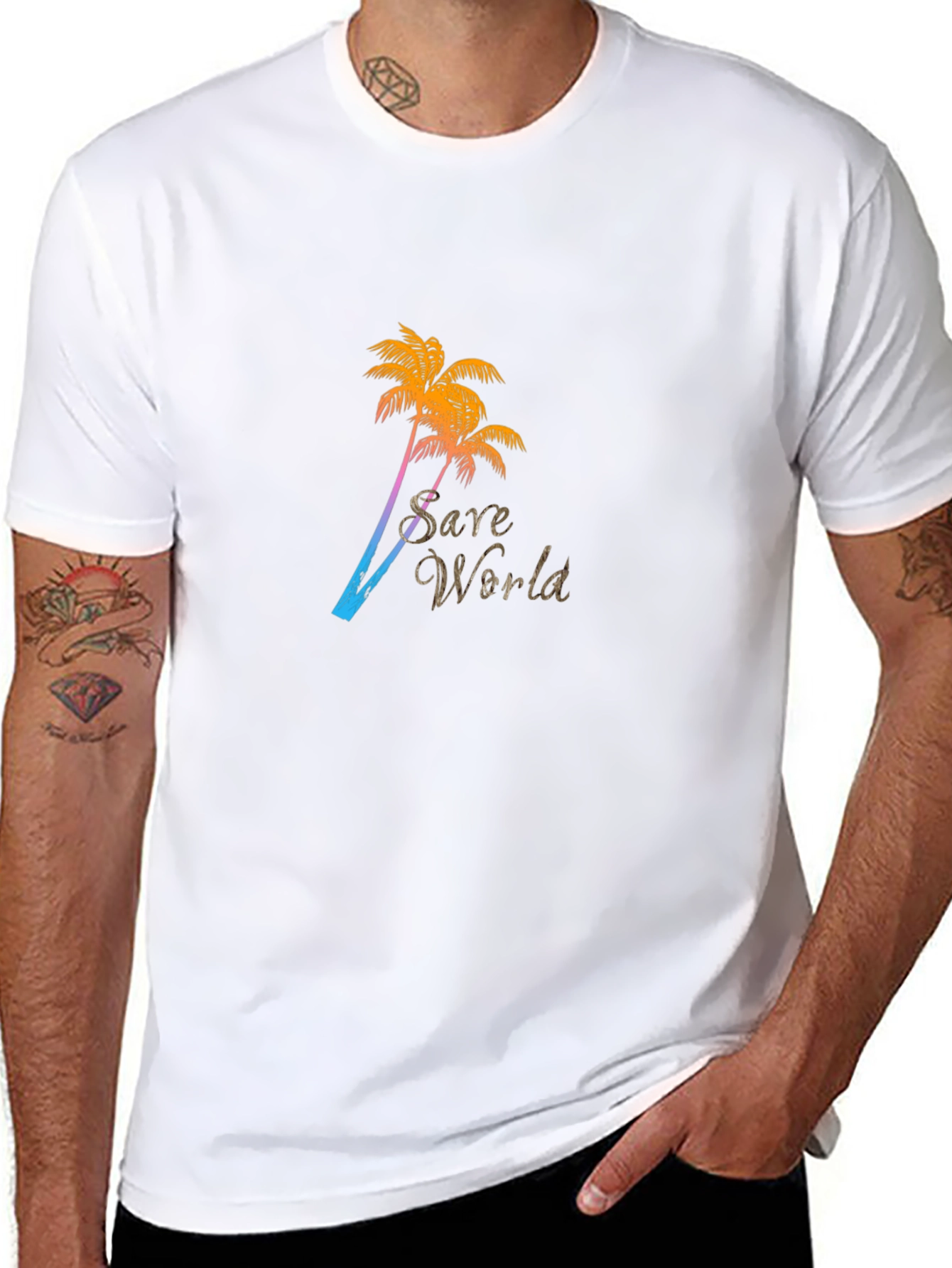 Save the World Palm Tree T-Shirt
