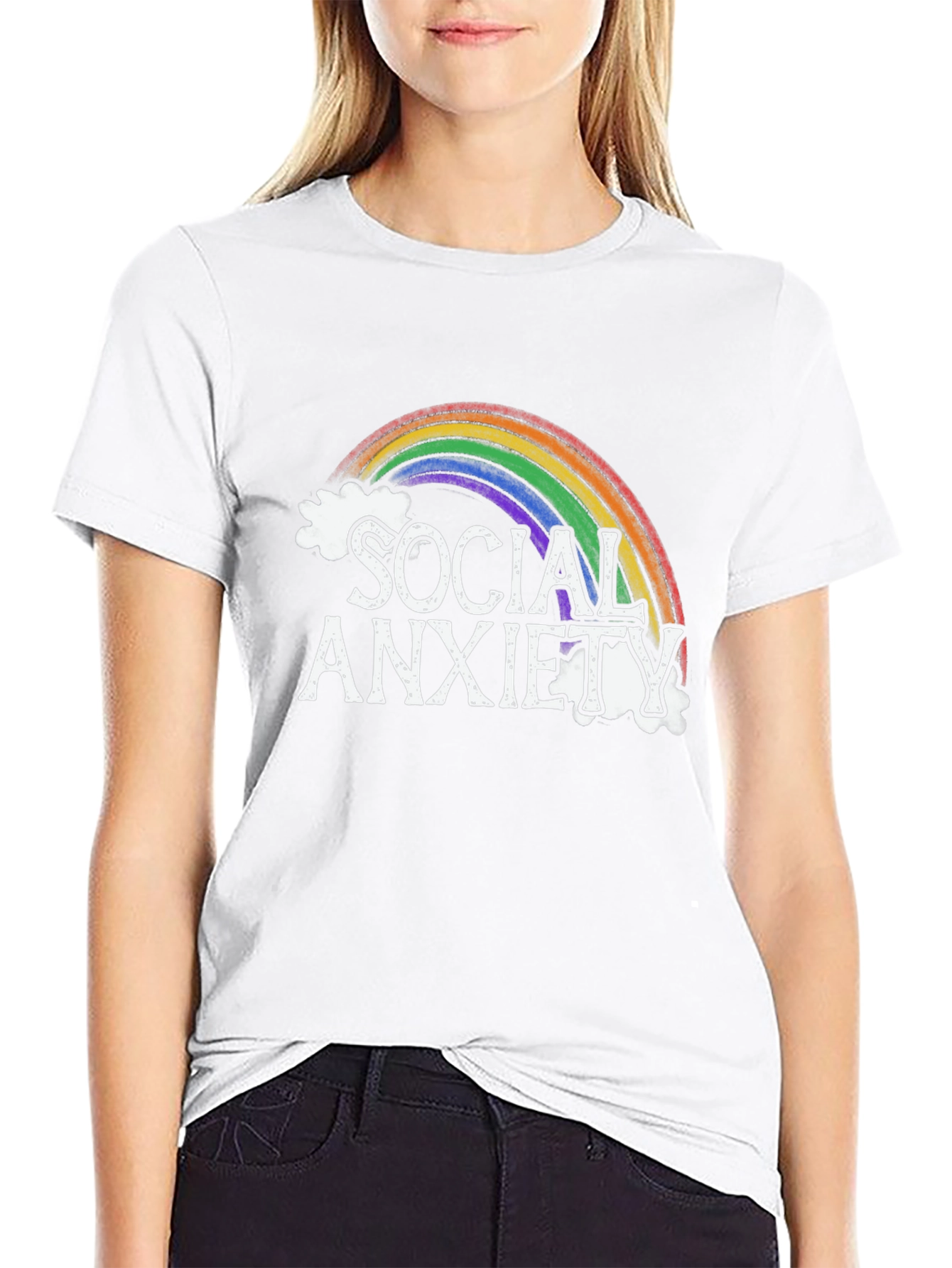 Social Anxiety Rainbow Graphic Tee