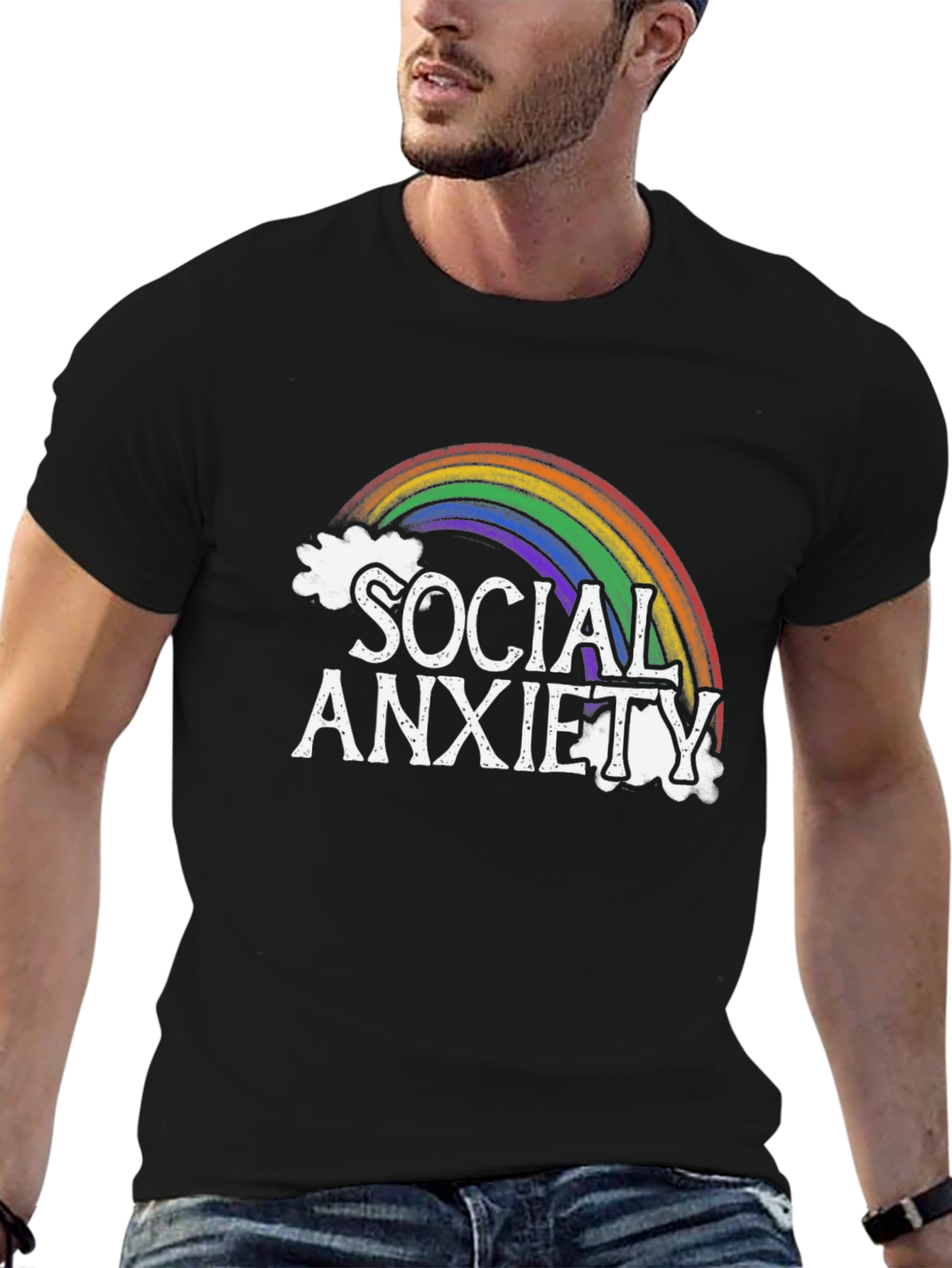 Social Anxiety Rainbow Graphic Tee
