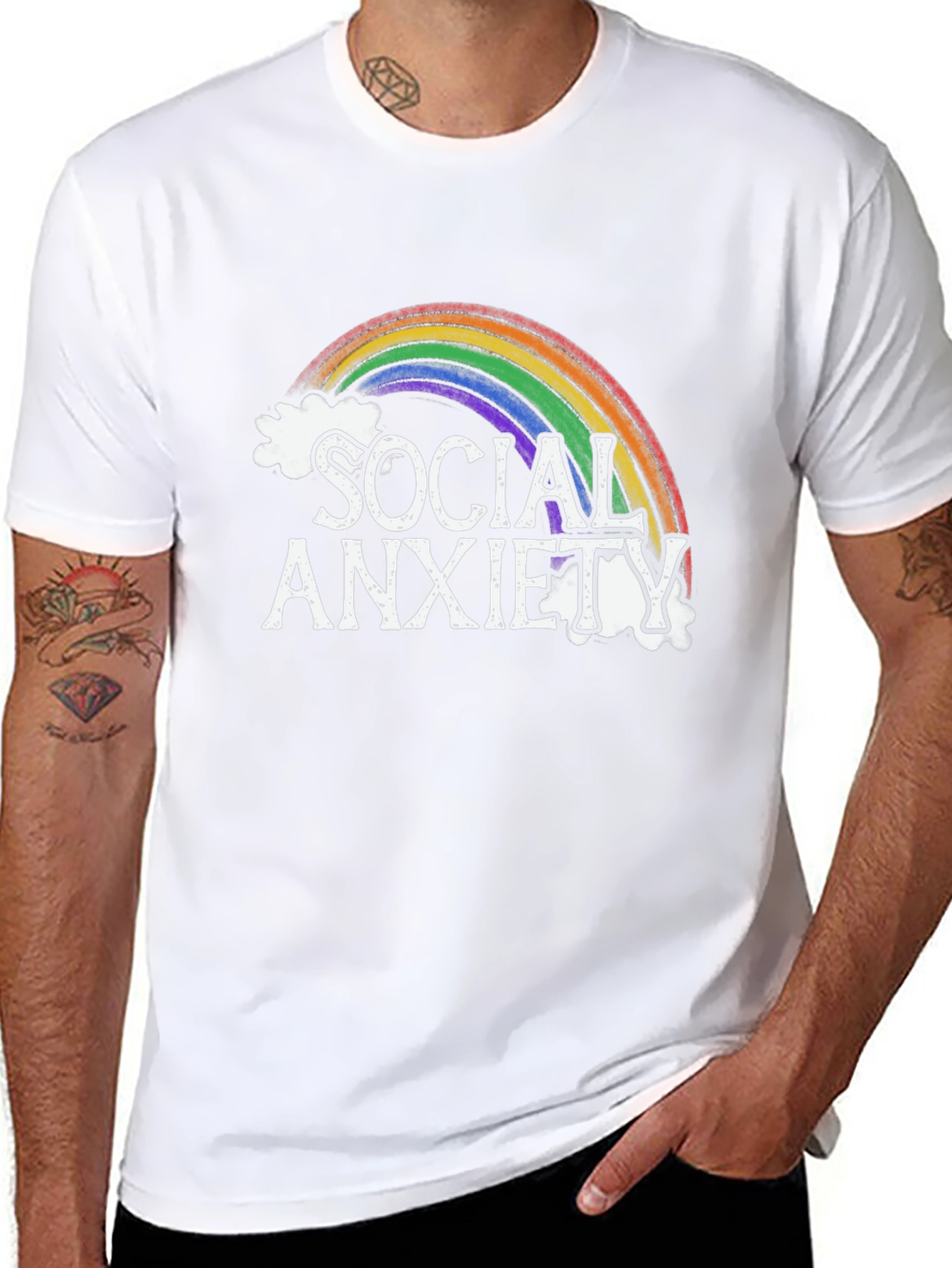 Social Anxiety Rainbow Graphic Tee