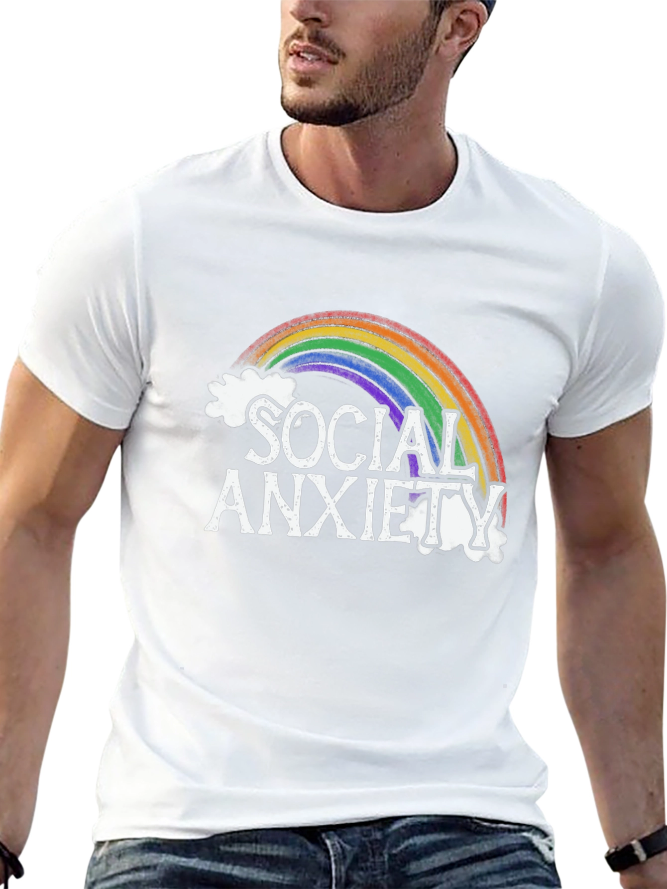Social Anxiety Rainbow Graphic Tee