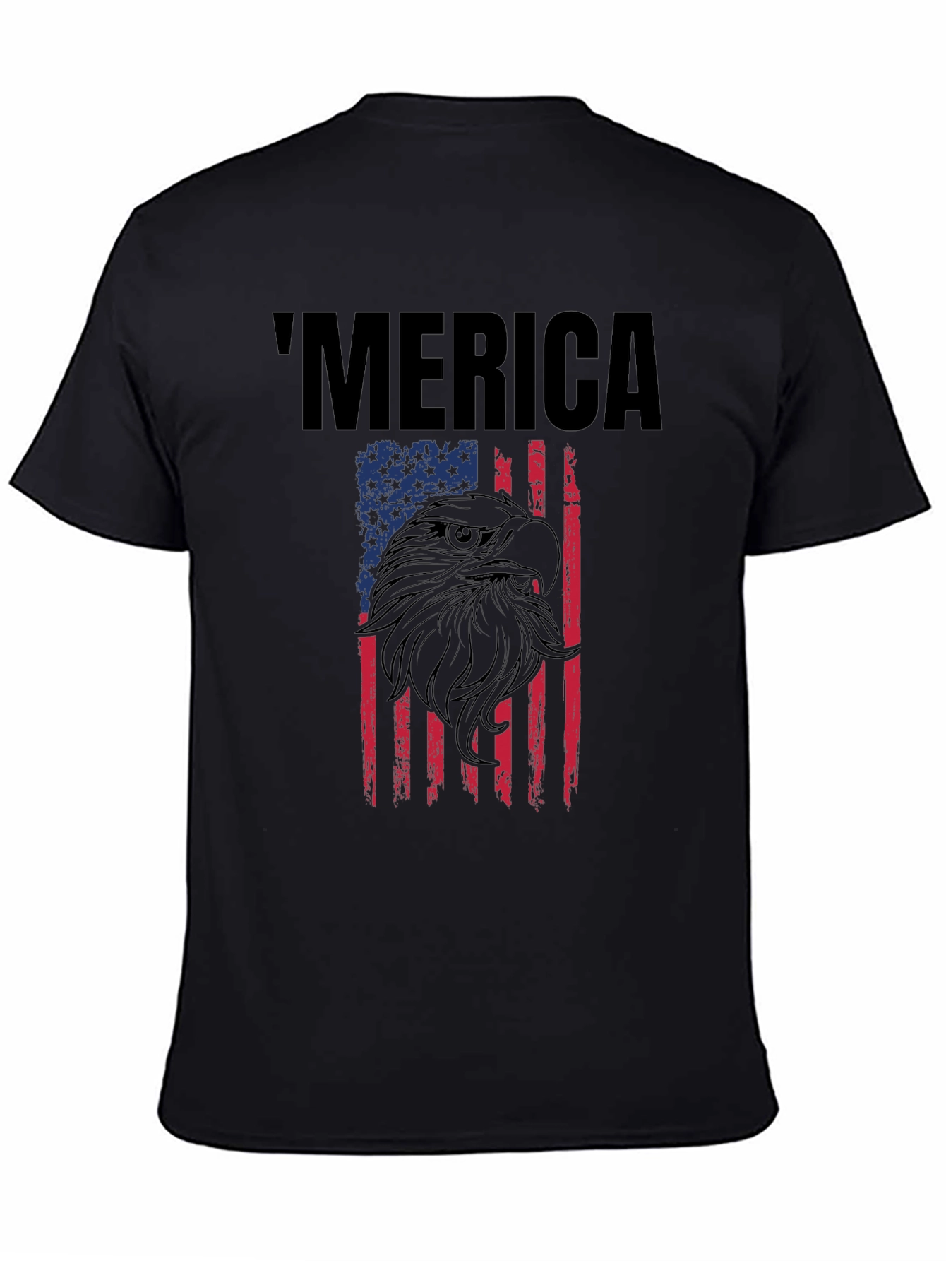 Patriotic Merica Eagle Flag Graphic T-Shirt