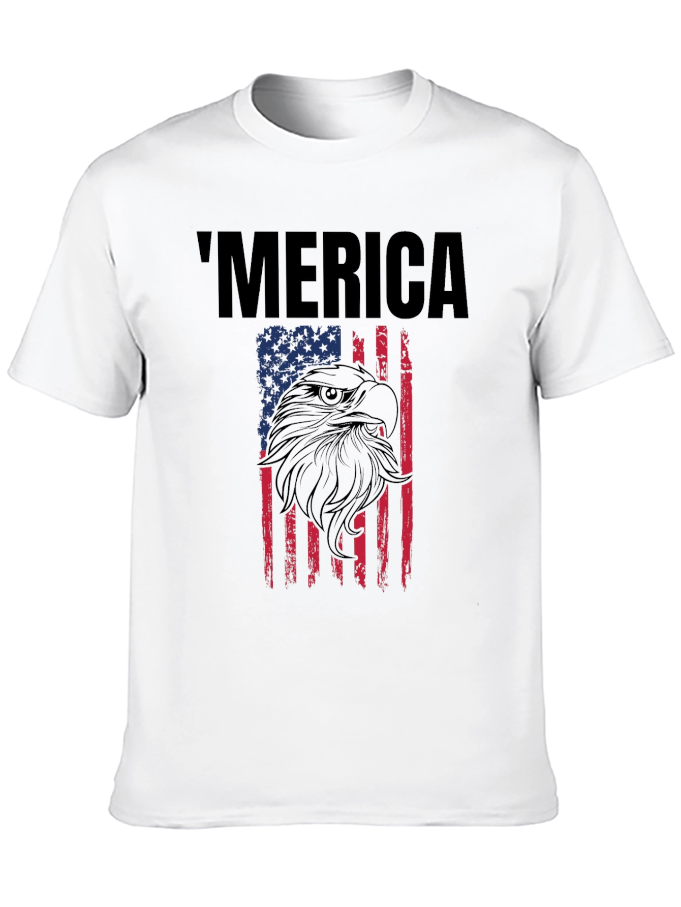 Patriotic Merica Eagle Flag Graphic T-Shirt