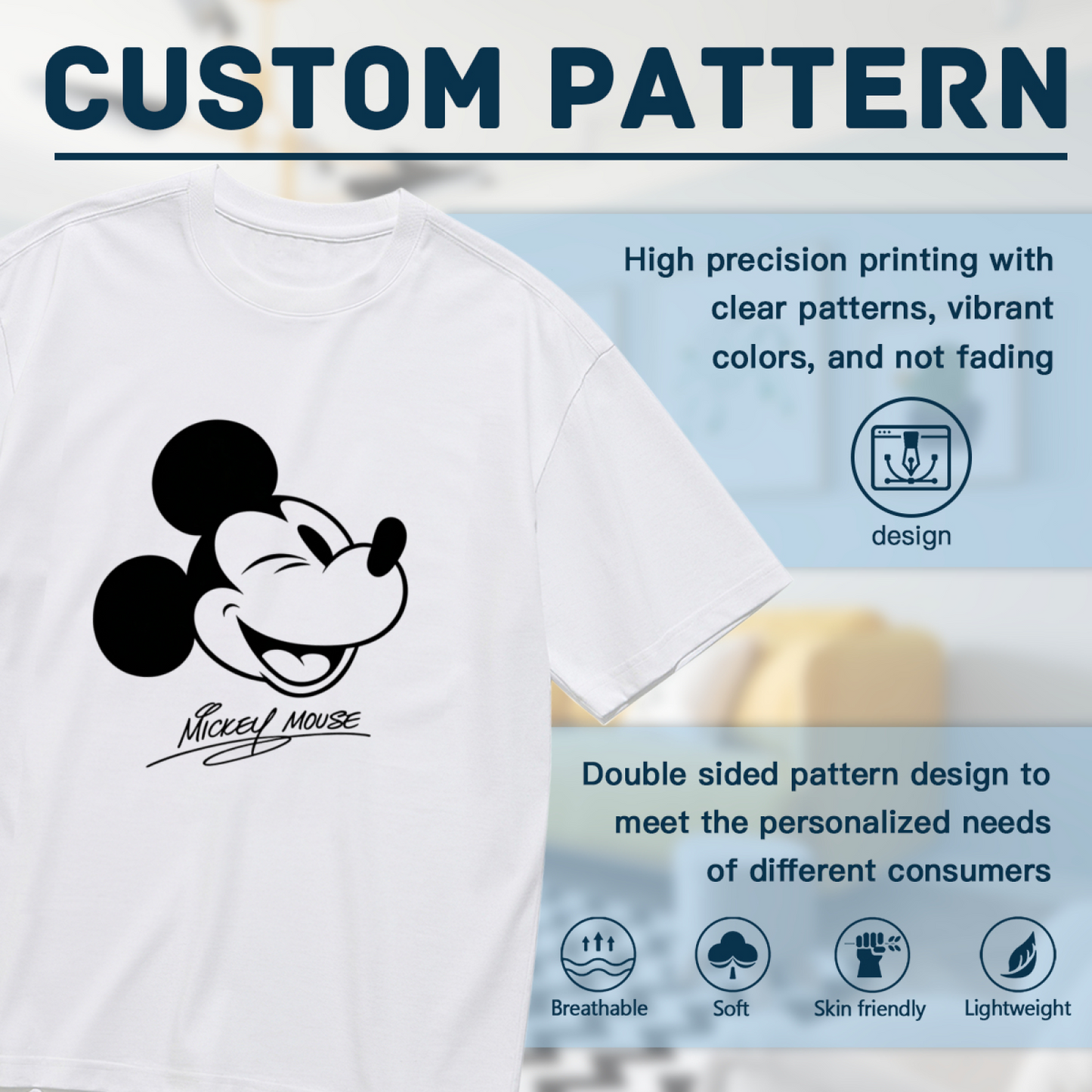 Winking Signature Mickey Mouse Nostalgic Plus?Size Women Casual Tee