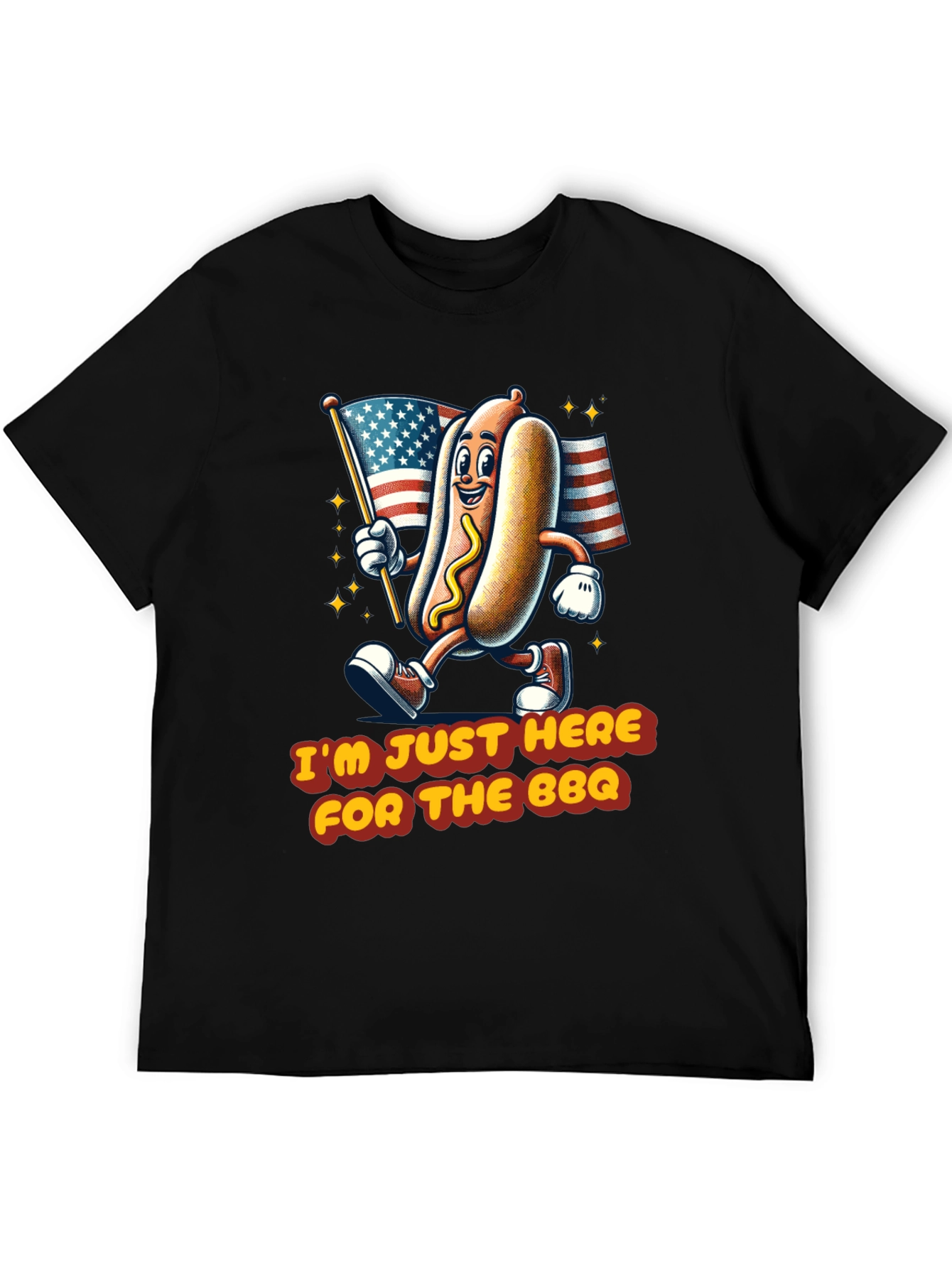 BBQ Hot Dog T-Shirt - Patriotic Graphic Tee