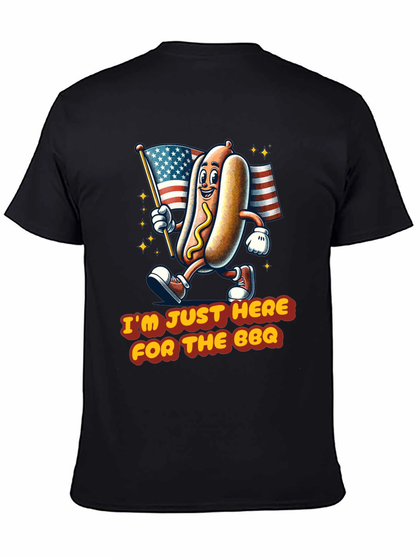BBQ Hot Dog T-Shirt - Patriotic Graphic Tee
