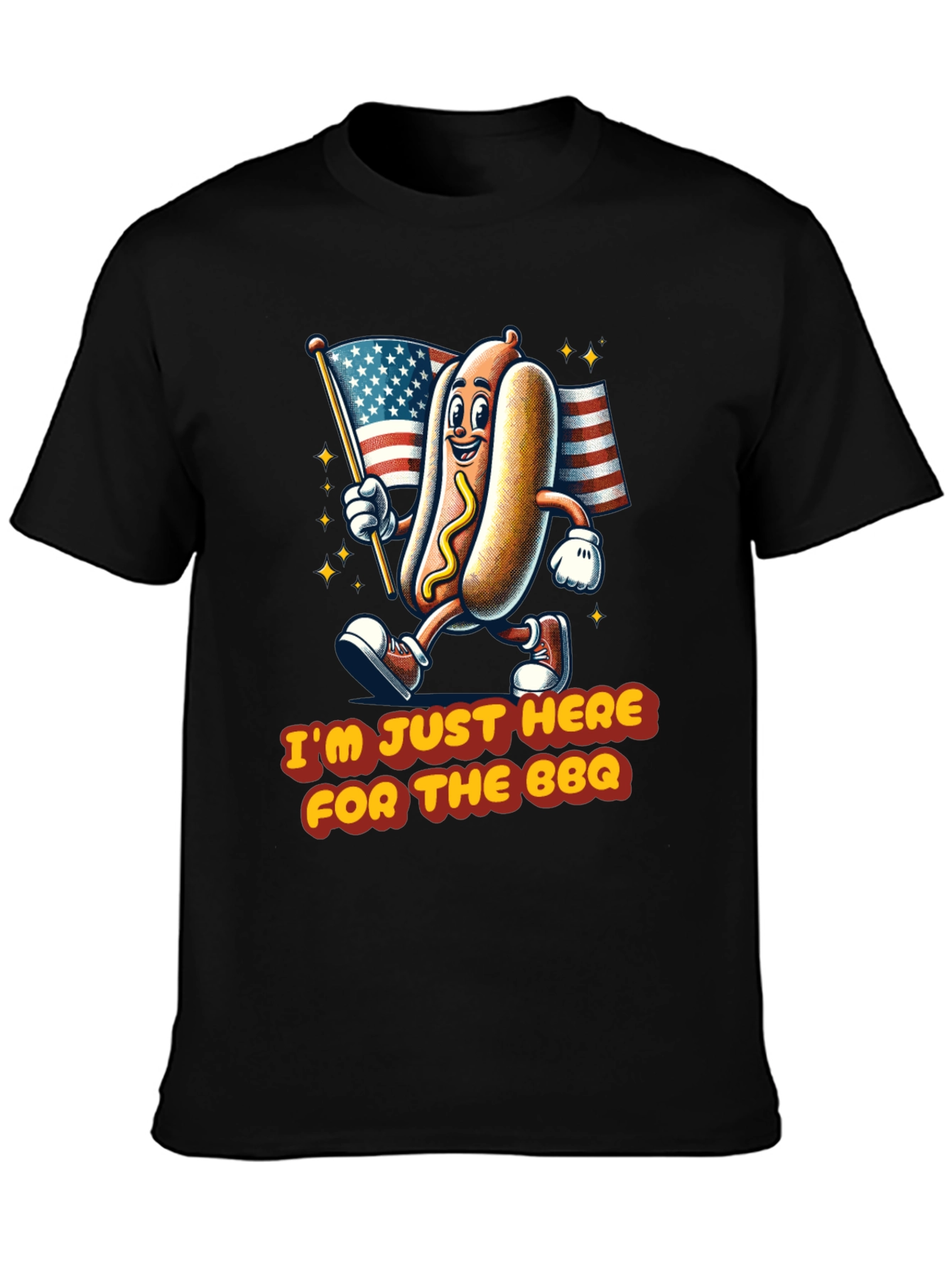 BBQ Hot Dog T-Shirt - Patriotic Graphic Tee