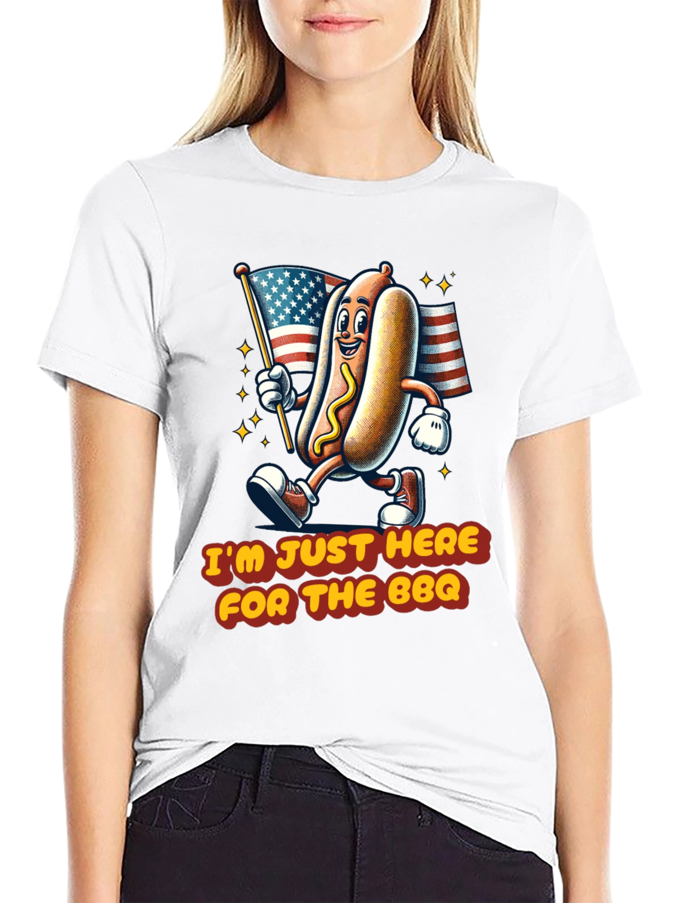 BBQ Hot Dog T-Shirt - Patriotic Graphic Tee