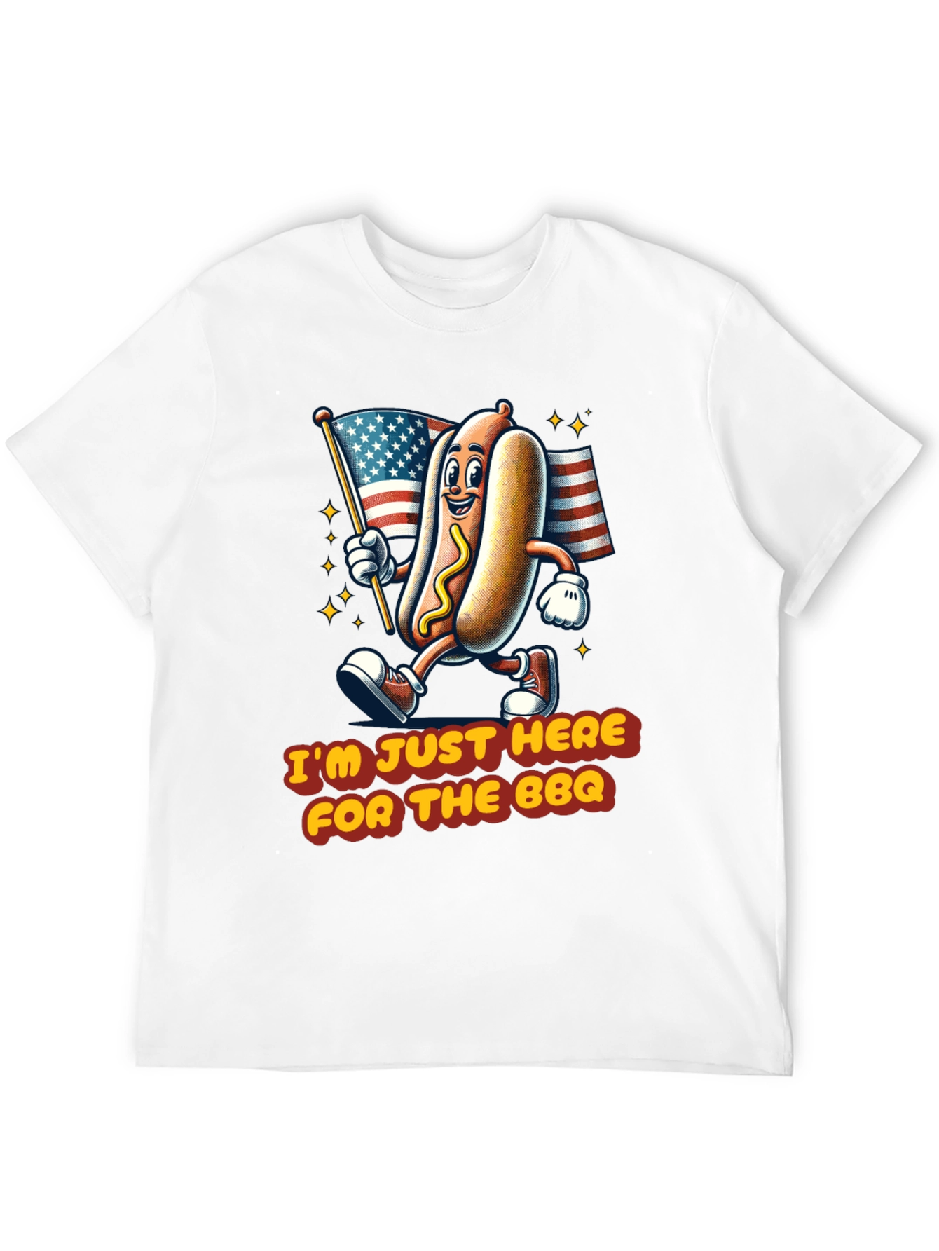 BBQ Hot Dog T-Shirt - Patriotic Graphic Tee