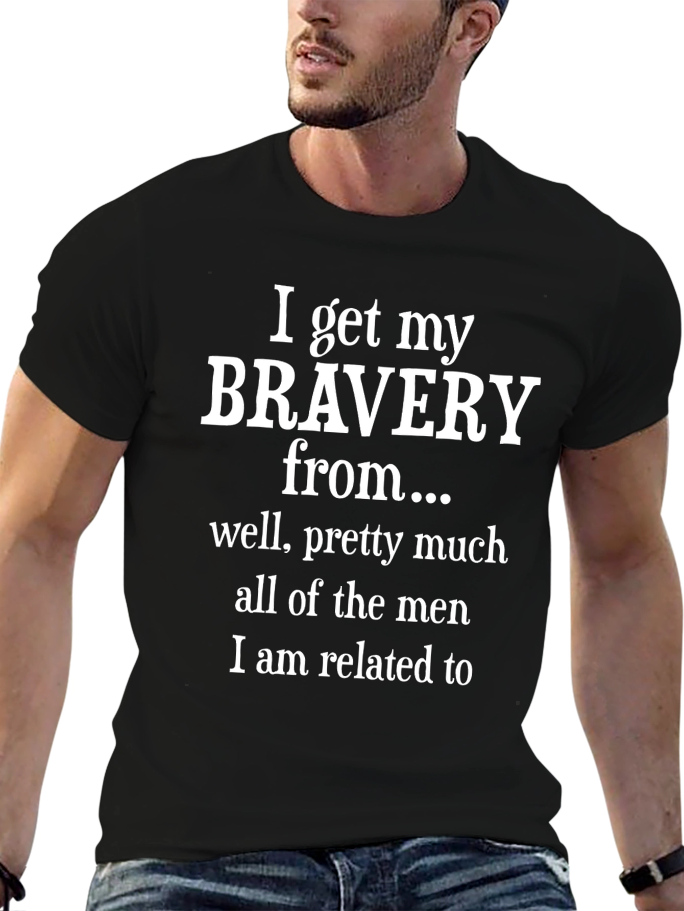 Bravery Graphic T-Shirt - Mens Black Crew Neck Tee