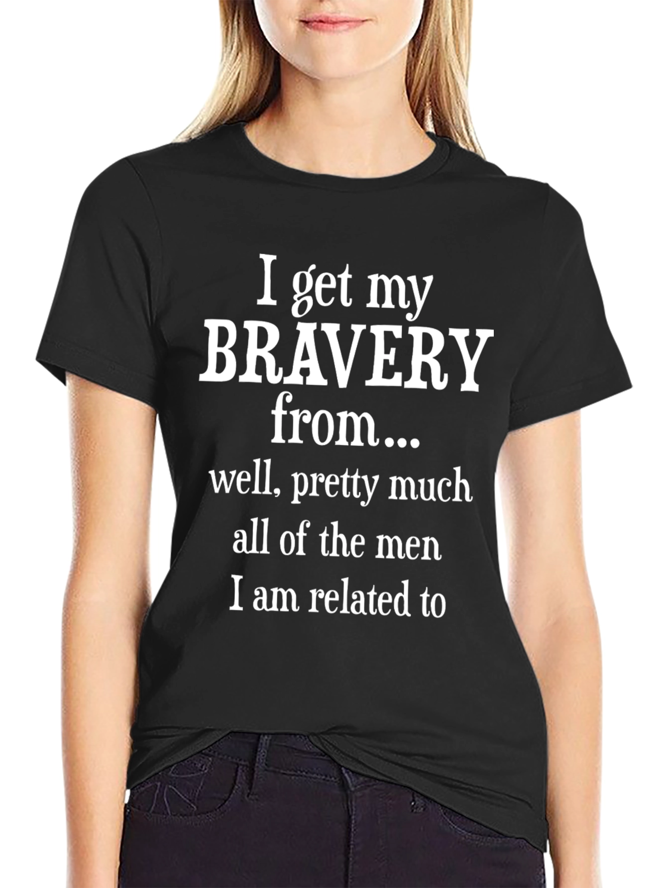 Bravery Graphic T-Shirt - Mens Black Crew Neck Tee