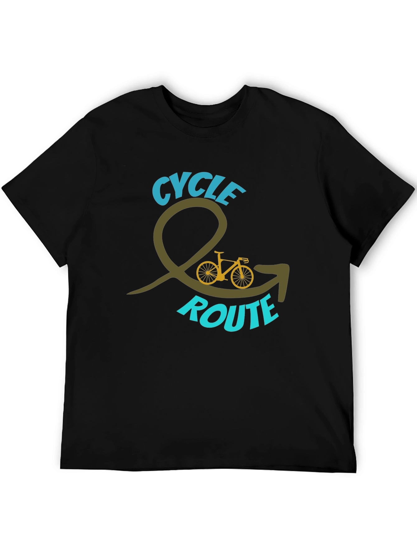 Cycle Route Graphic Tee - Black Cotton Blend Shirt