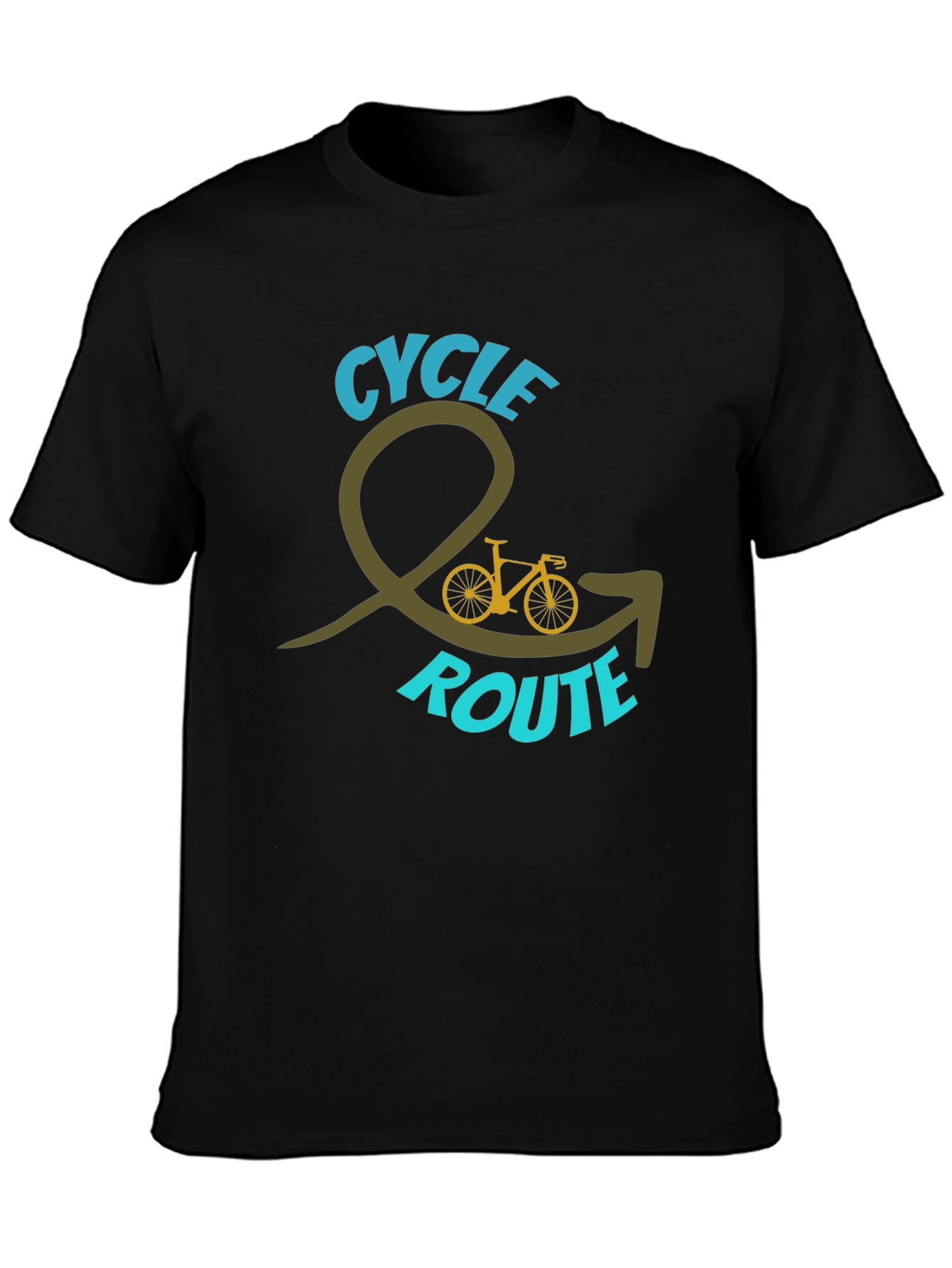 Cycle Route Graphic Tee - Black Cotton Blend Shirt