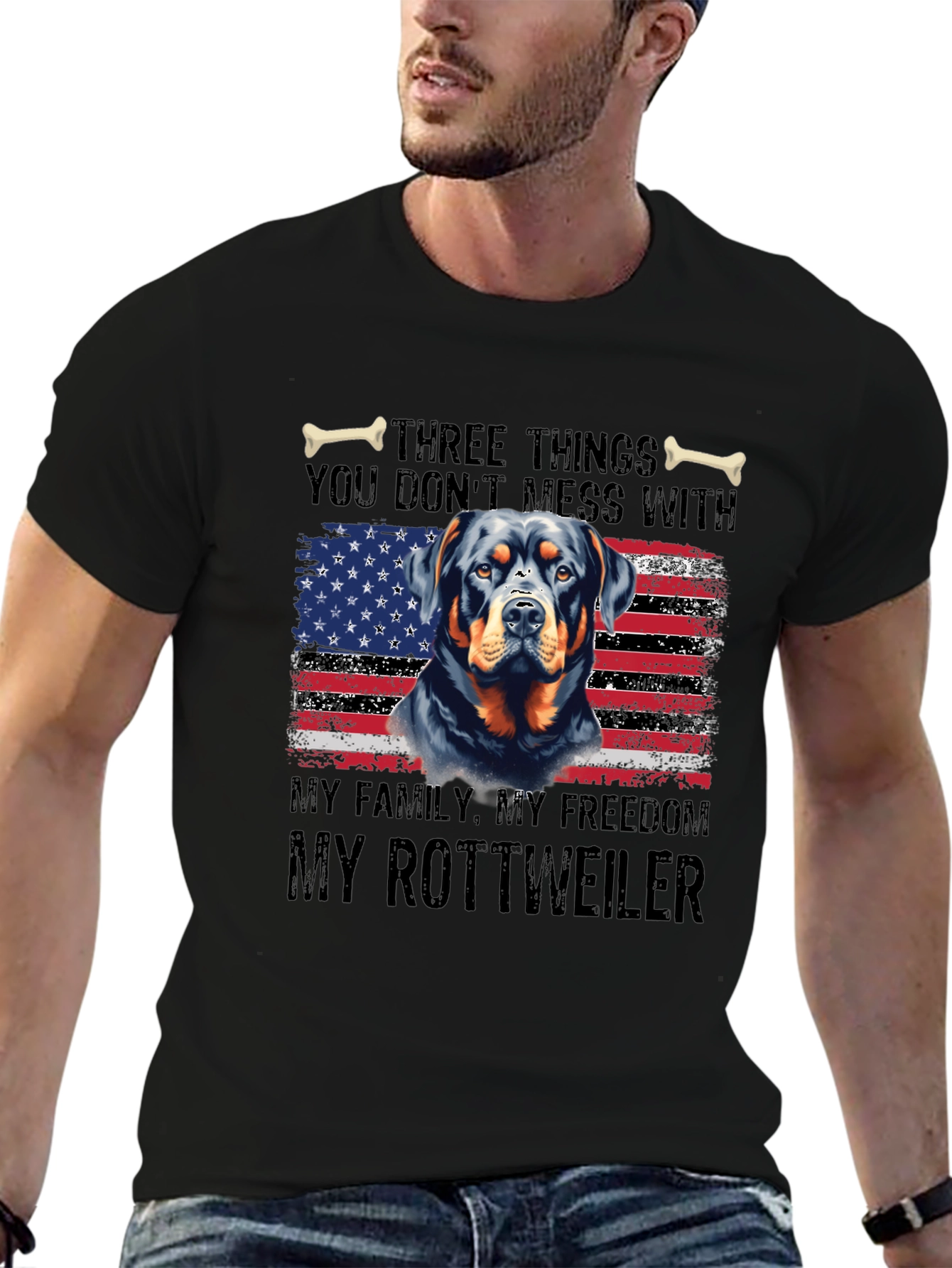 Rottweiler American Flag T-Shirt