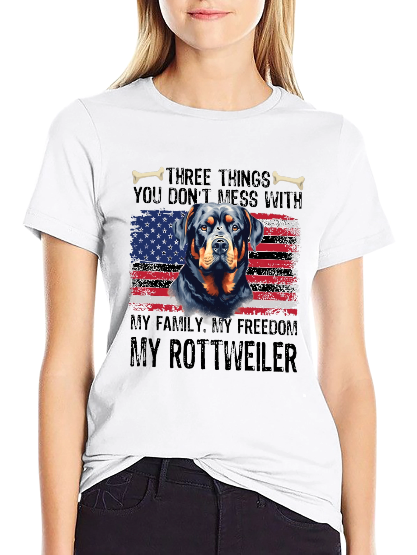 Rottweiler American Flag T-Shirt