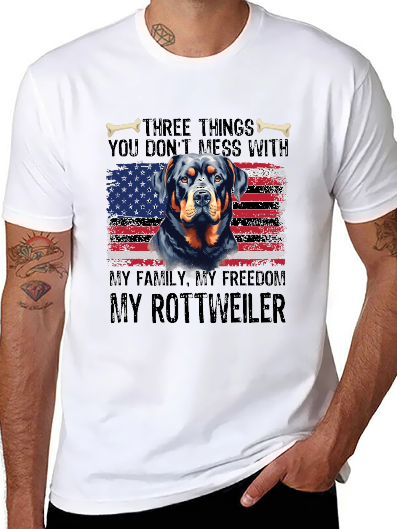Rottweiler American Flag T-Shirt