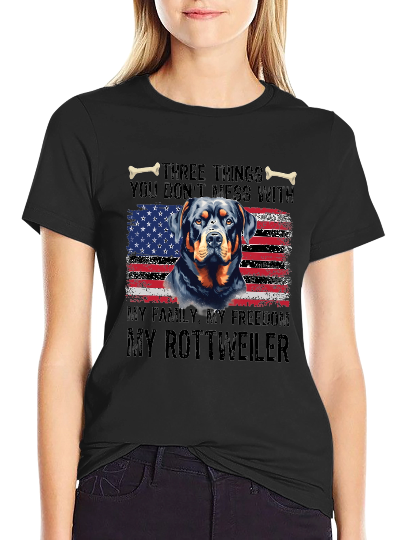 Rottweiler American Flag T-Shirt