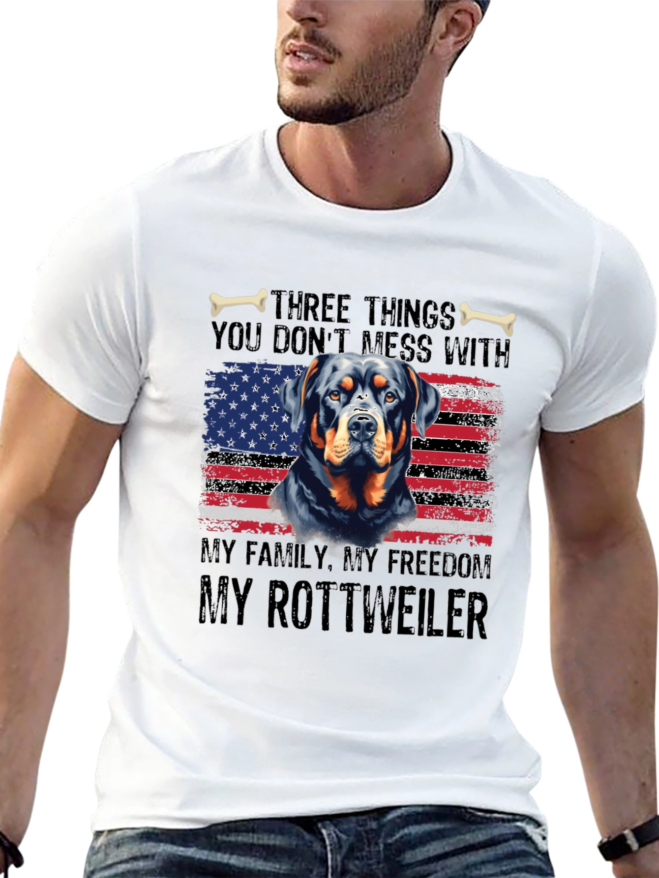 Rottweiler American Flag T-Shirt