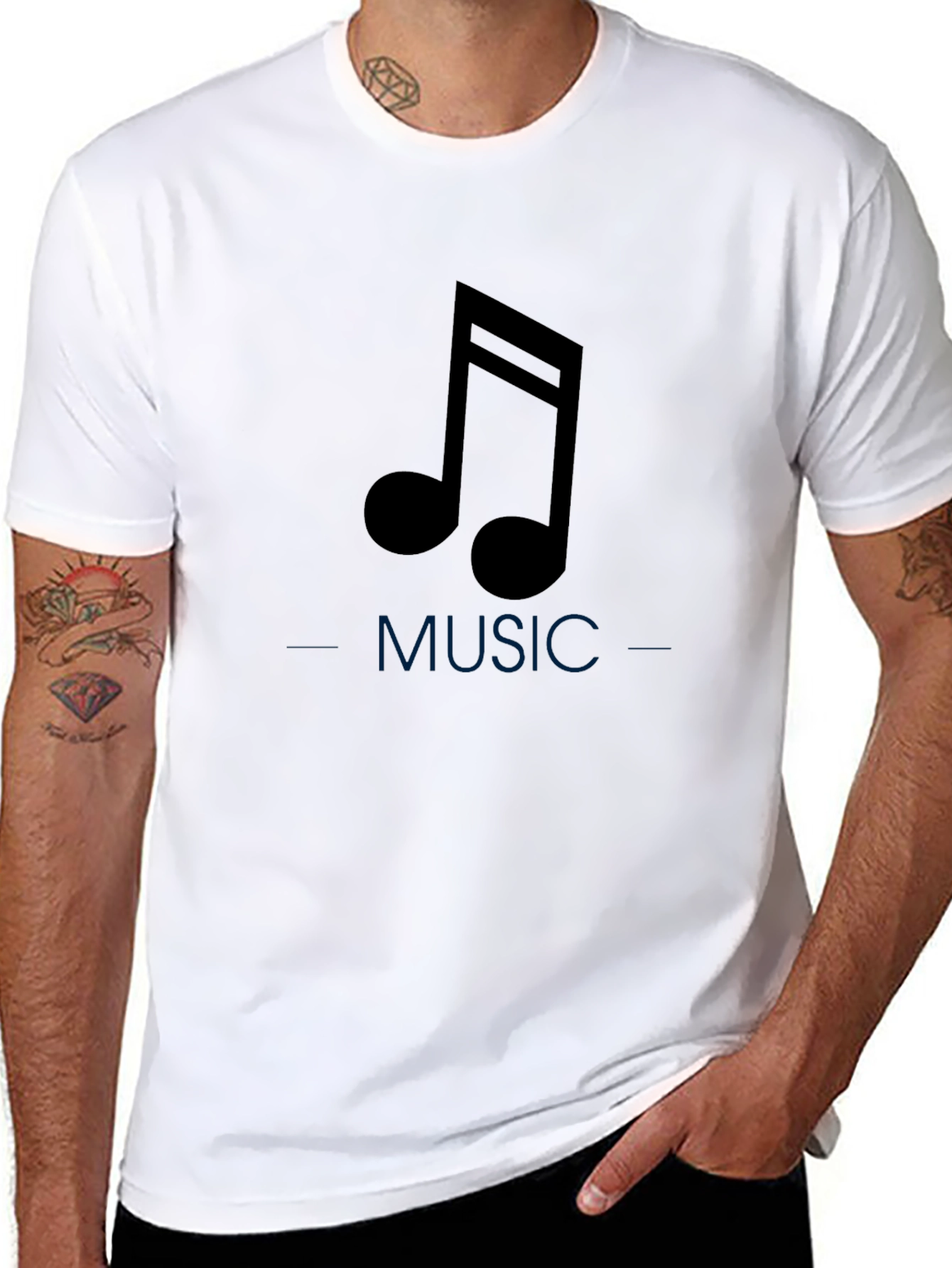 Music Note Black Tee - Stylish Comfort