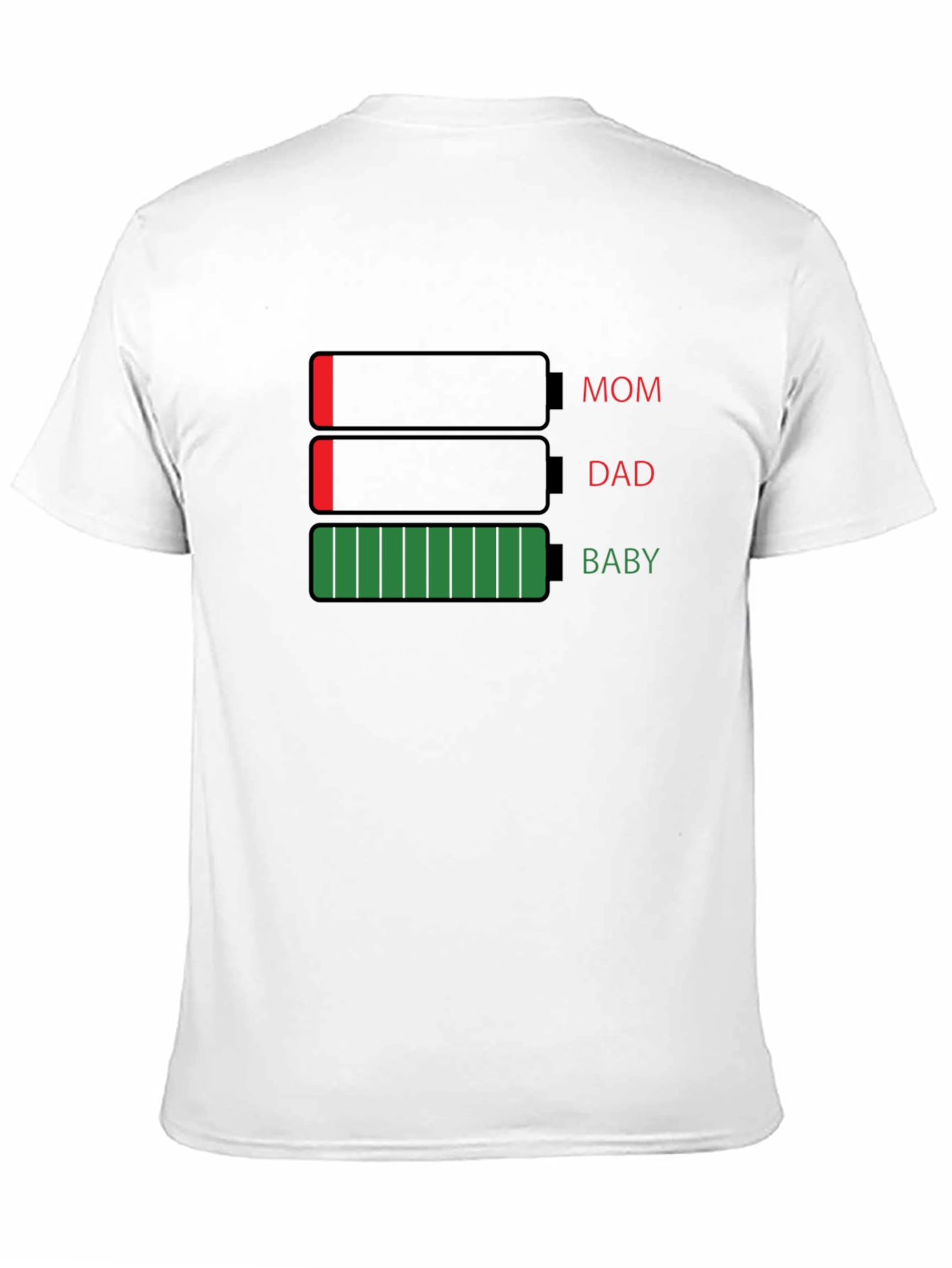 Battery Life Mom Dad Baby Black T-Shirt