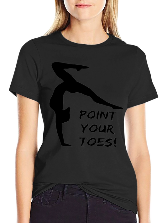 Gymnast Point Your Toes Black Graphic Tee
