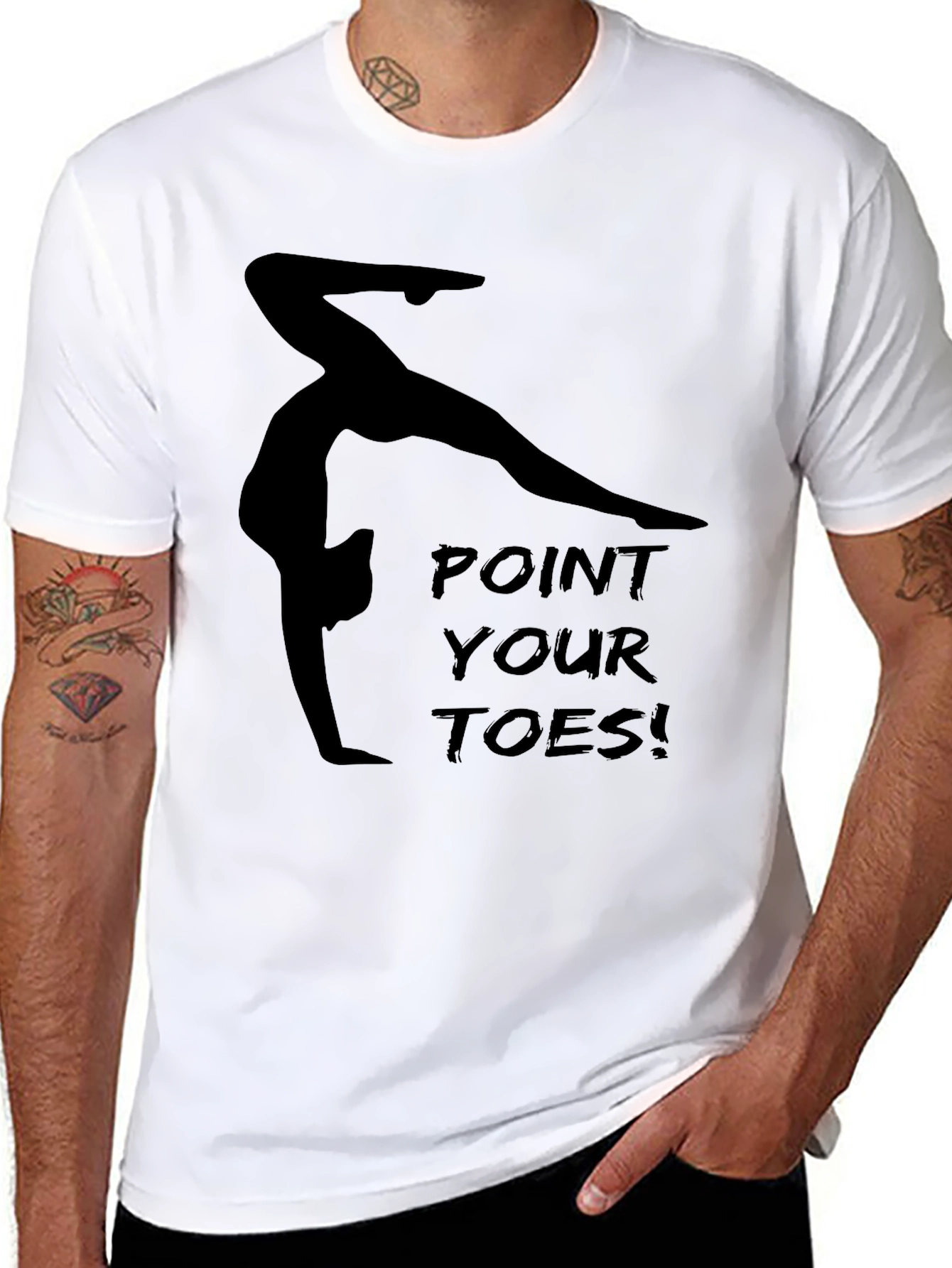 Gymnast Point Your Toes Black Graphic Tee