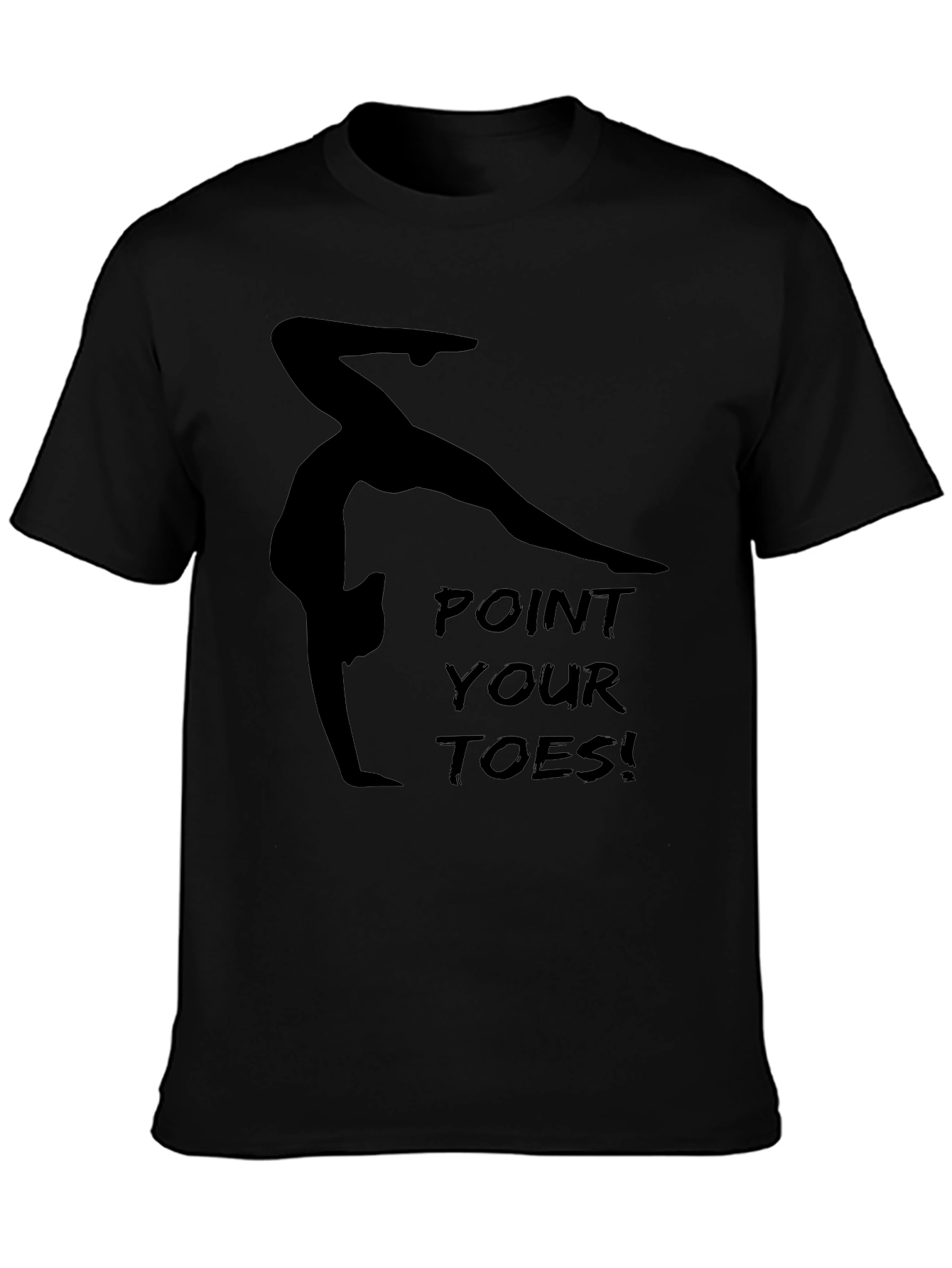 Gymnast Point Your Toes Black Graphic Tee