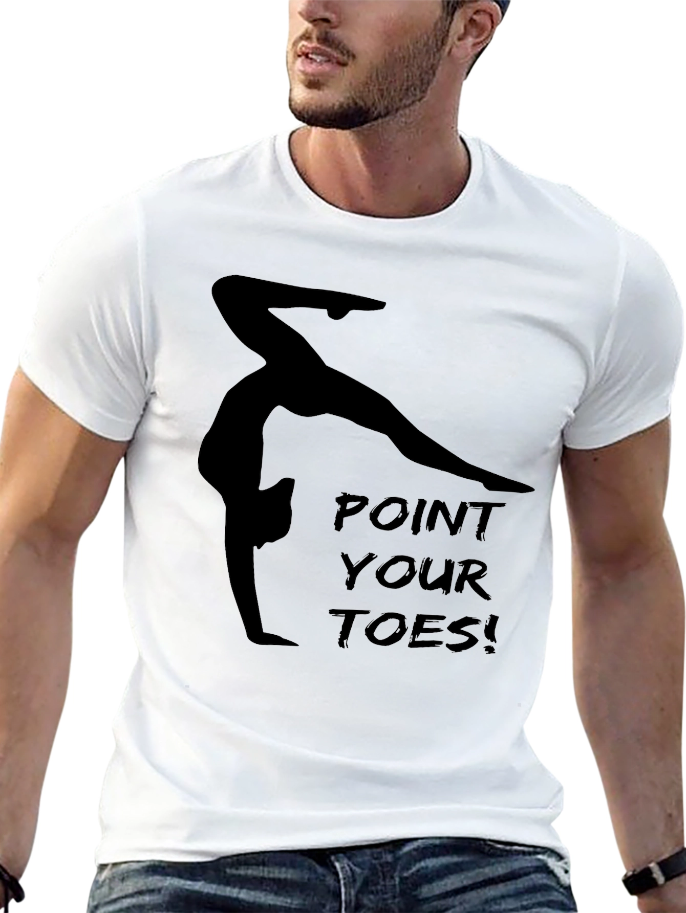 Gymnast Point Your Toes Black Graphic Tee