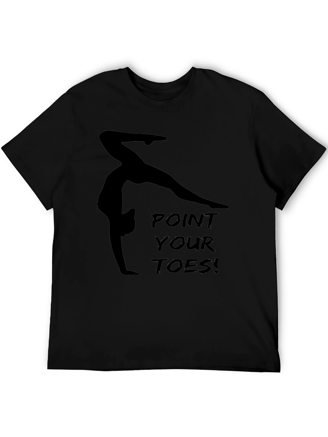 Gymnast Point Your Toes Black Graphic Tee