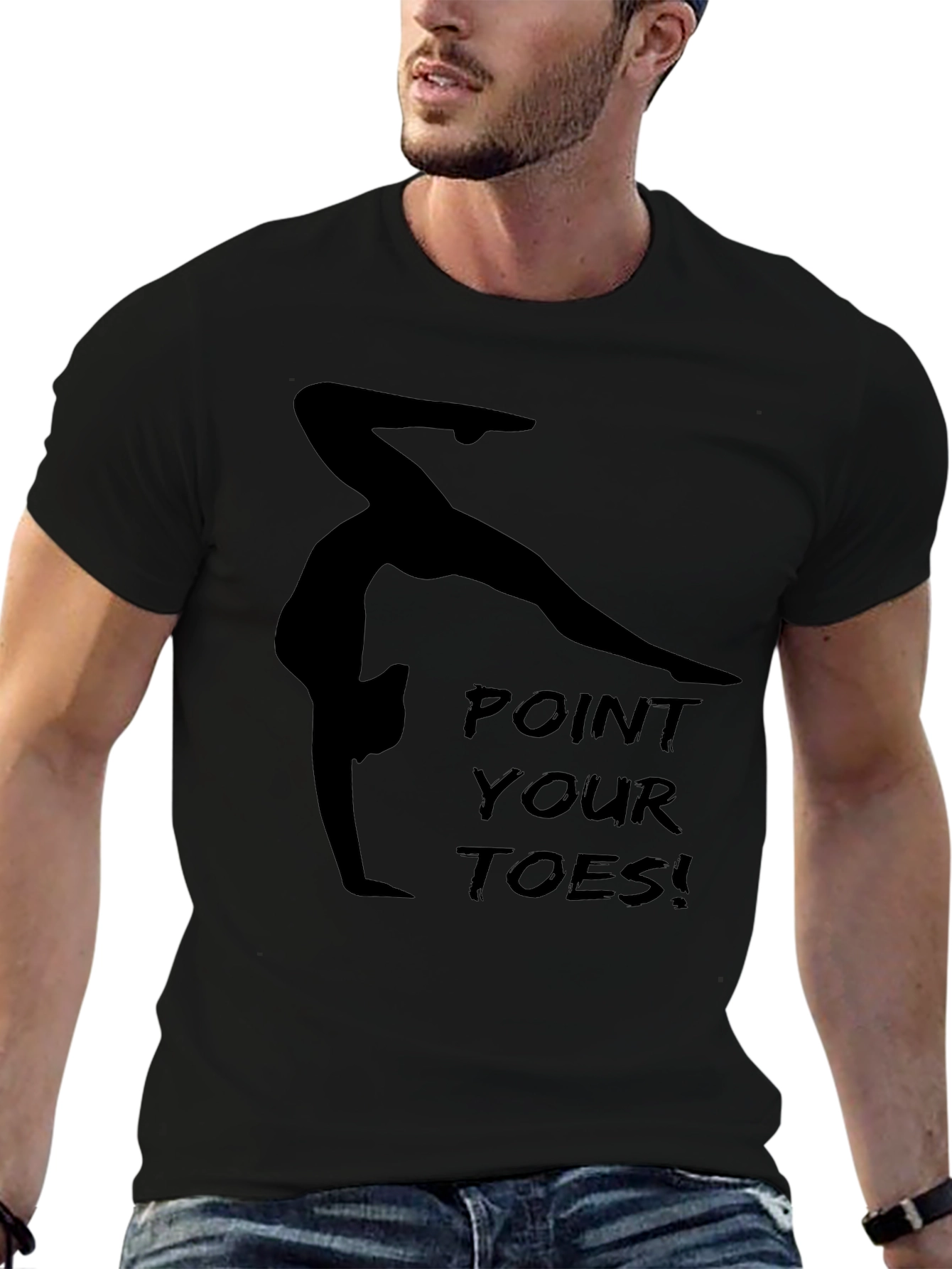 Gymnast Point Your Toes Black Graphic Tee