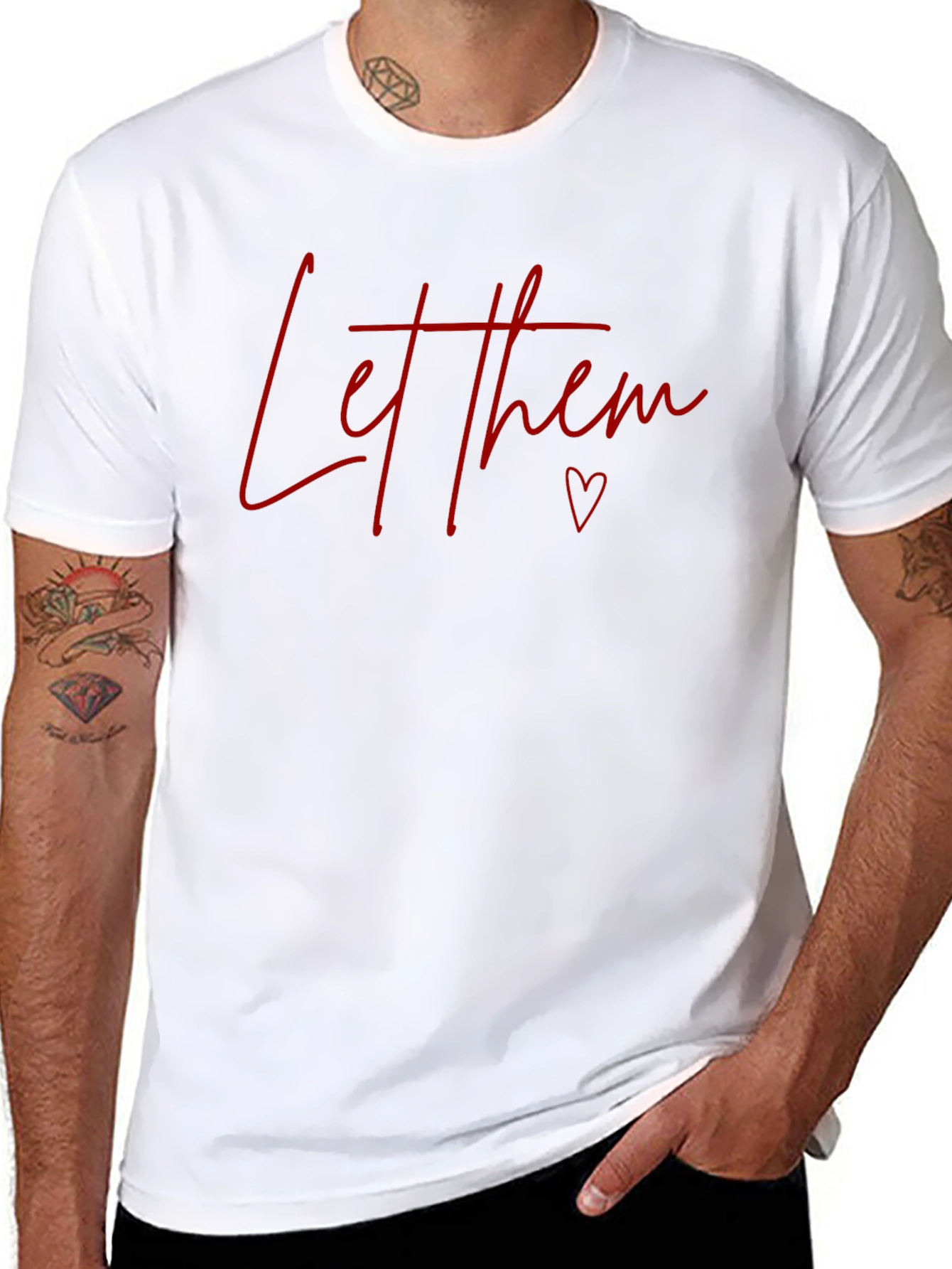 Let Them T-Shirt - Red Text on Black