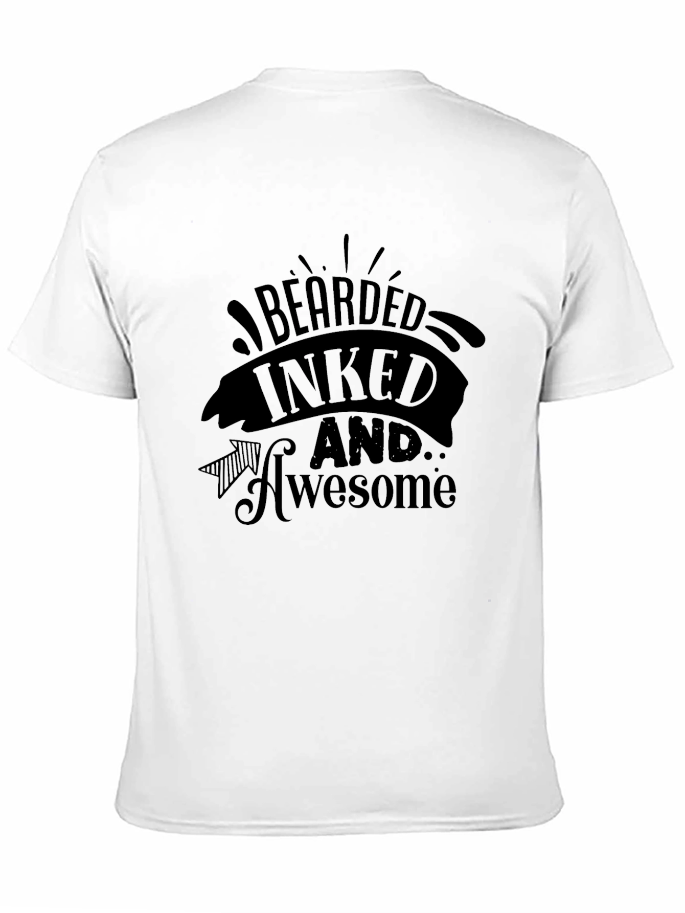 Bearded Inked and Awesome Black Graphic Tee