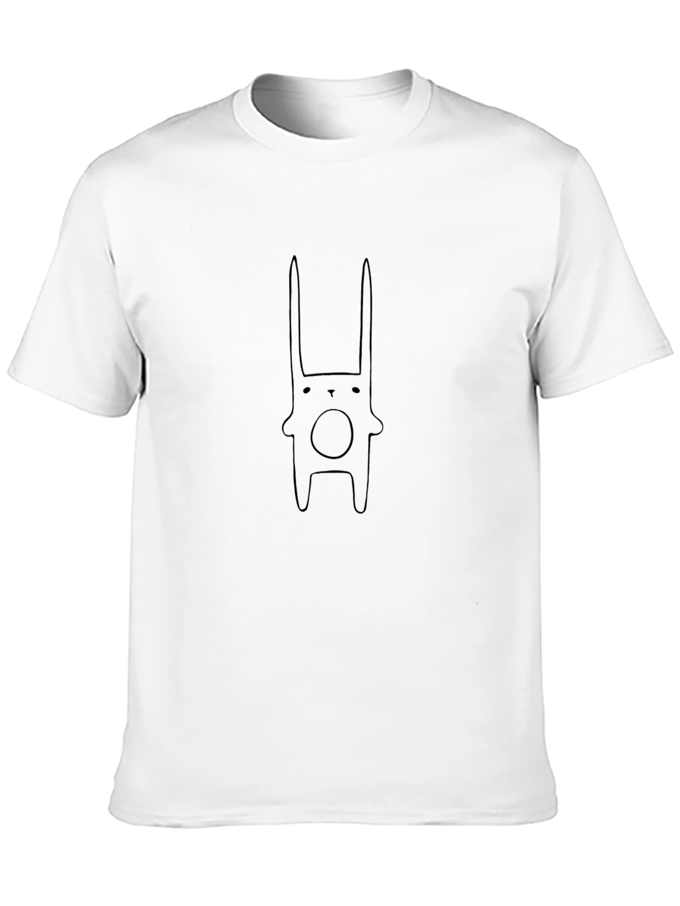 Minimalist Bunny Graphic Black T-Shirt