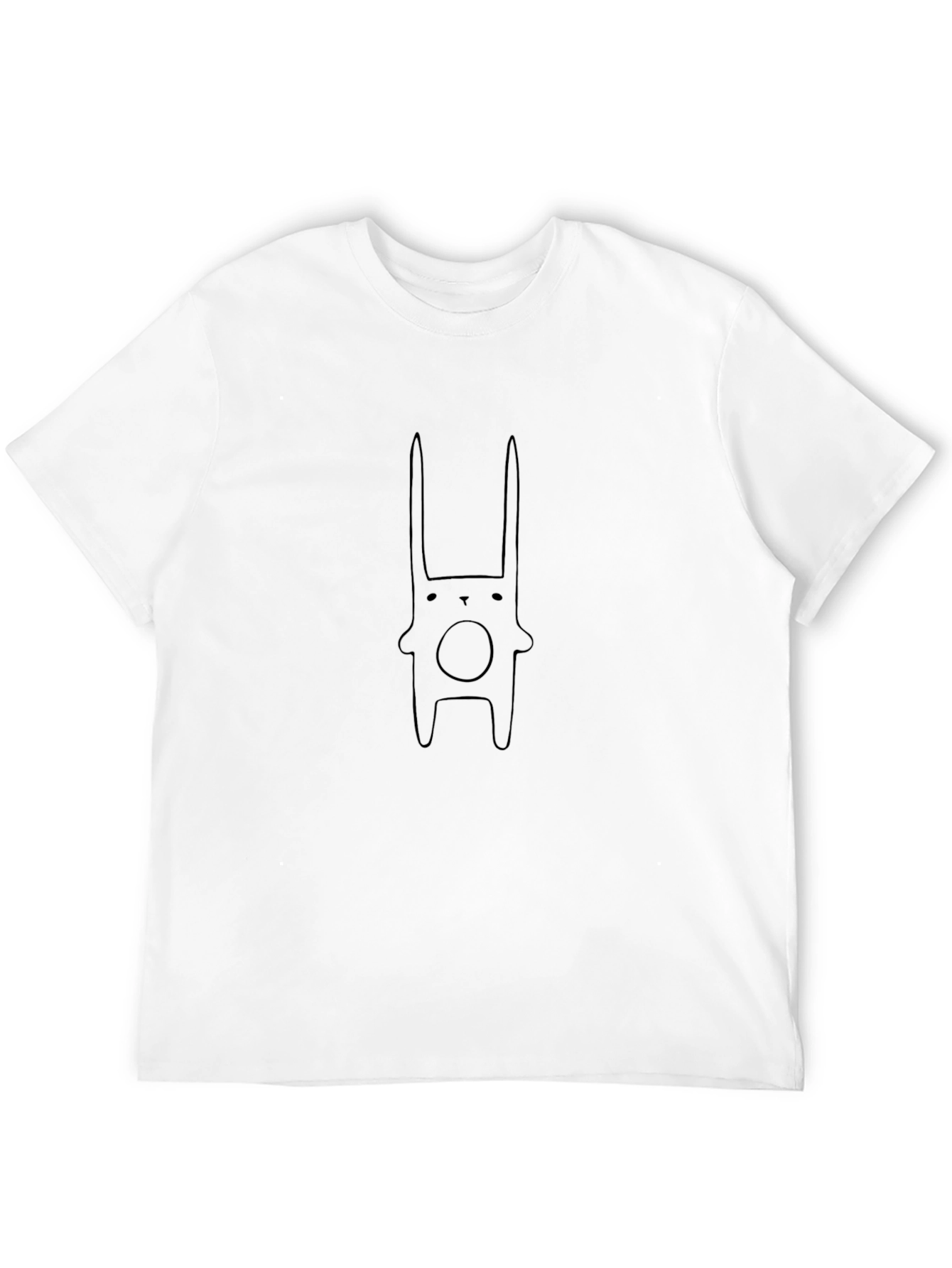 Minimalist Bunny Graphic Black T-Shirt