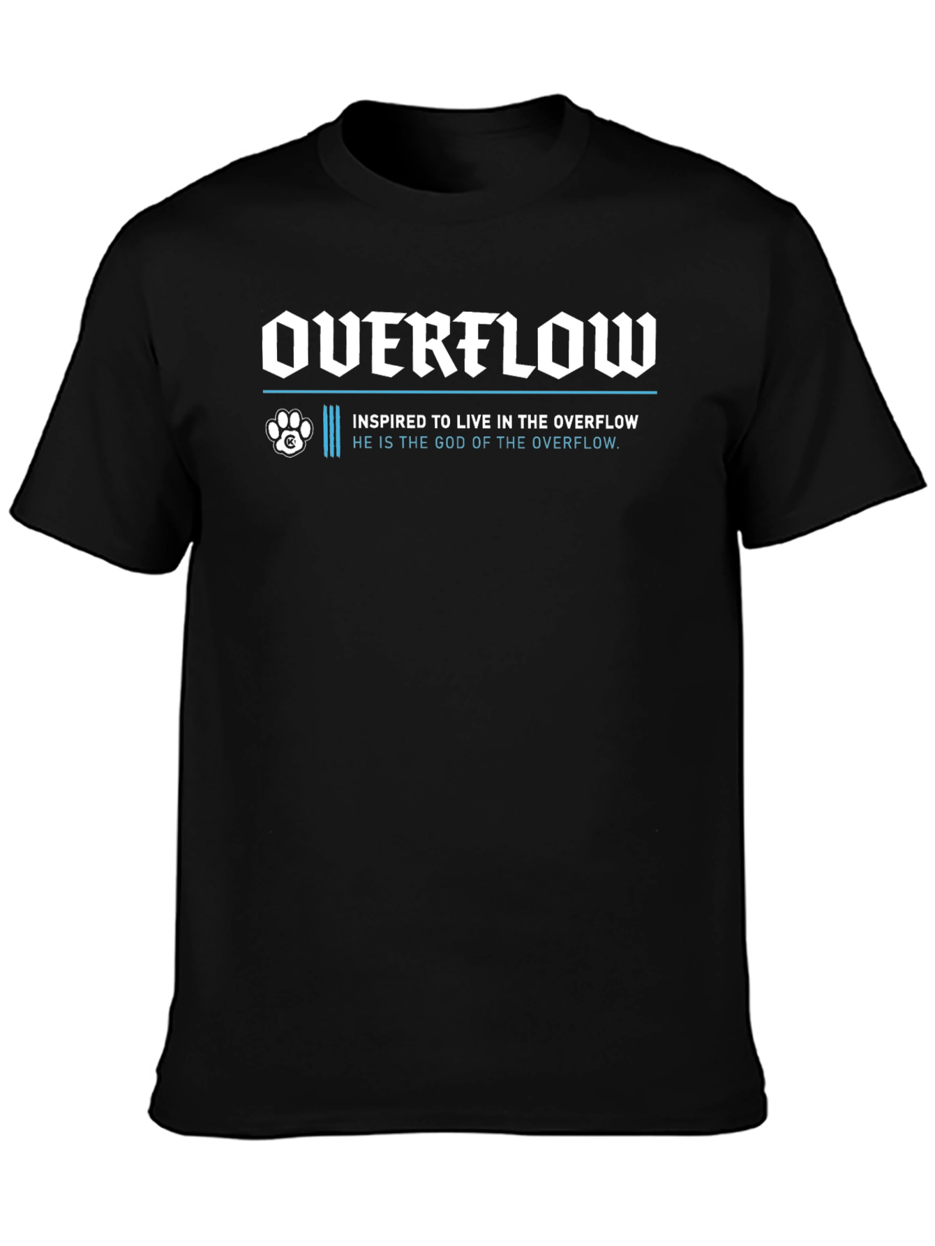 Overflow Graphic Print Black T-Shirt